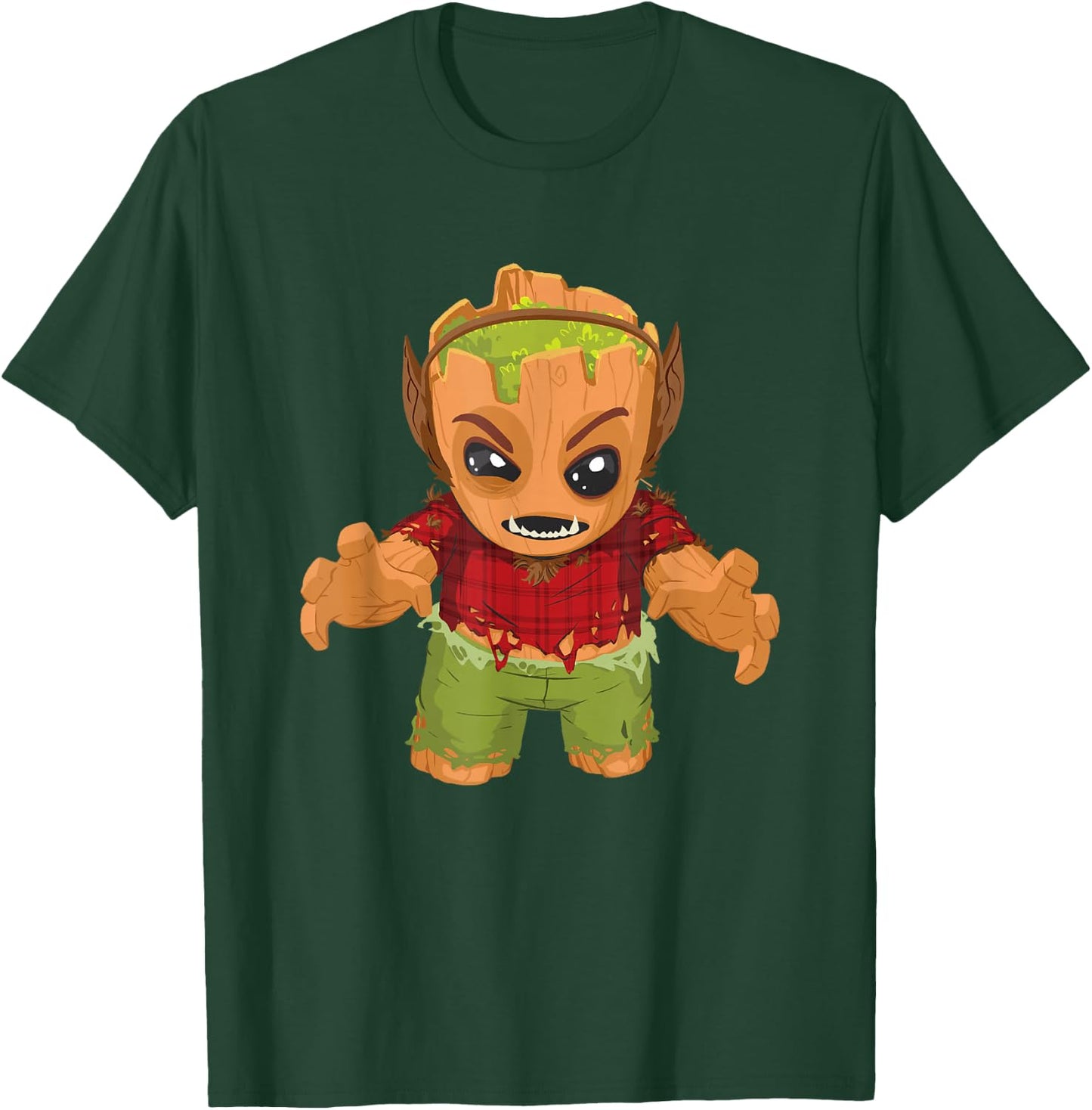 Marvel Classic Halloween Baby Groot Cute Werewolf Costume T-Shirt - T-Shirt | Forest
