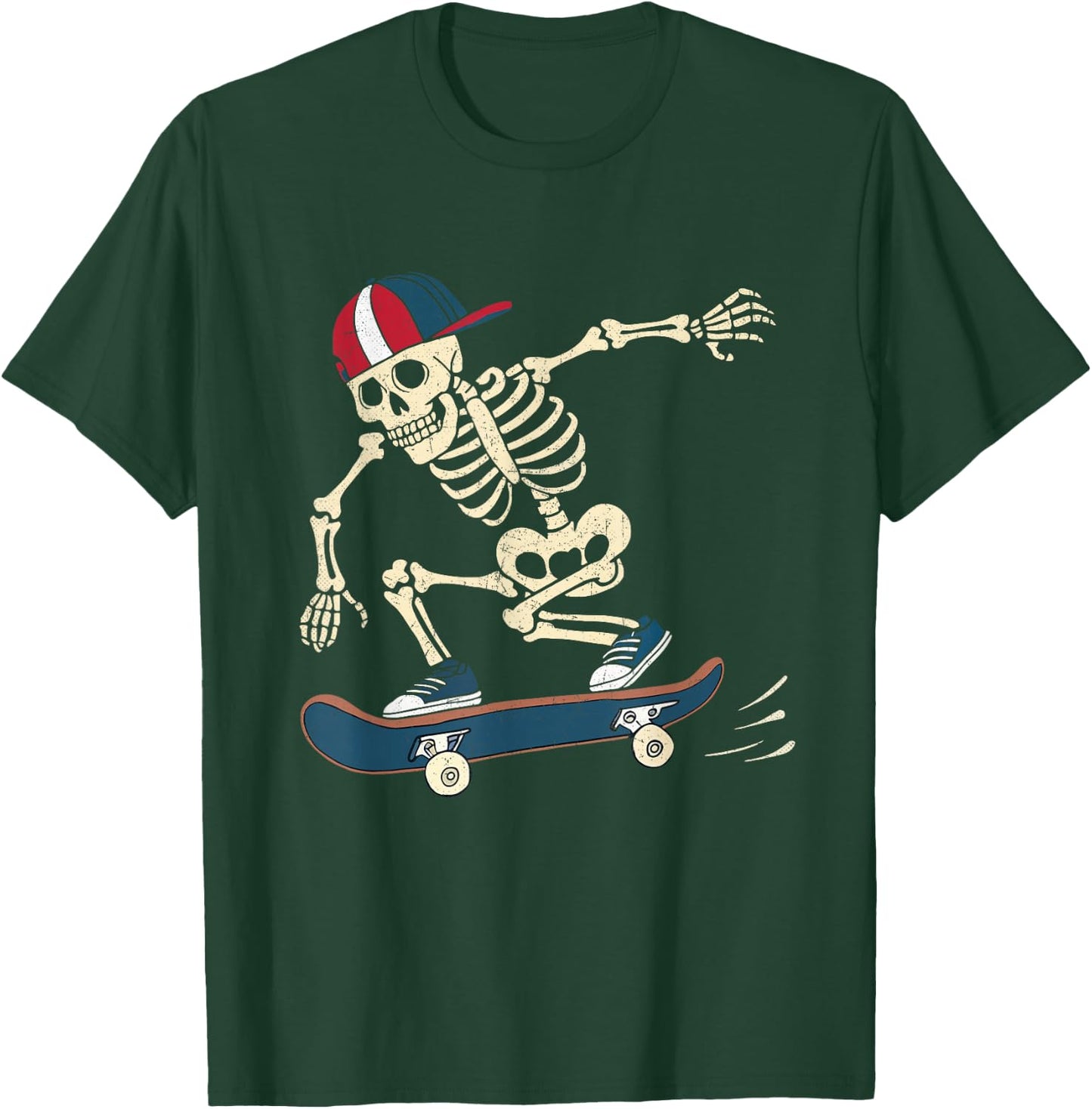 Skateboard Skeleton Halloween Skateboarding Skater Boys T-Shirt - T-Shirt | Forest