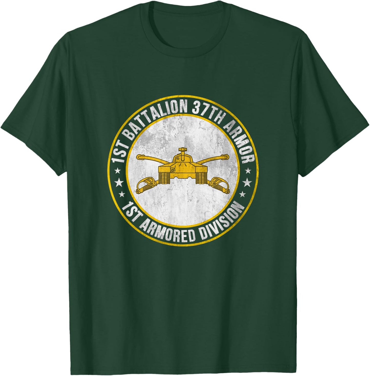 1st Battalion 37th Armor 1st Armored Division Veteran T-Shirt - T-Shirt | Forest
