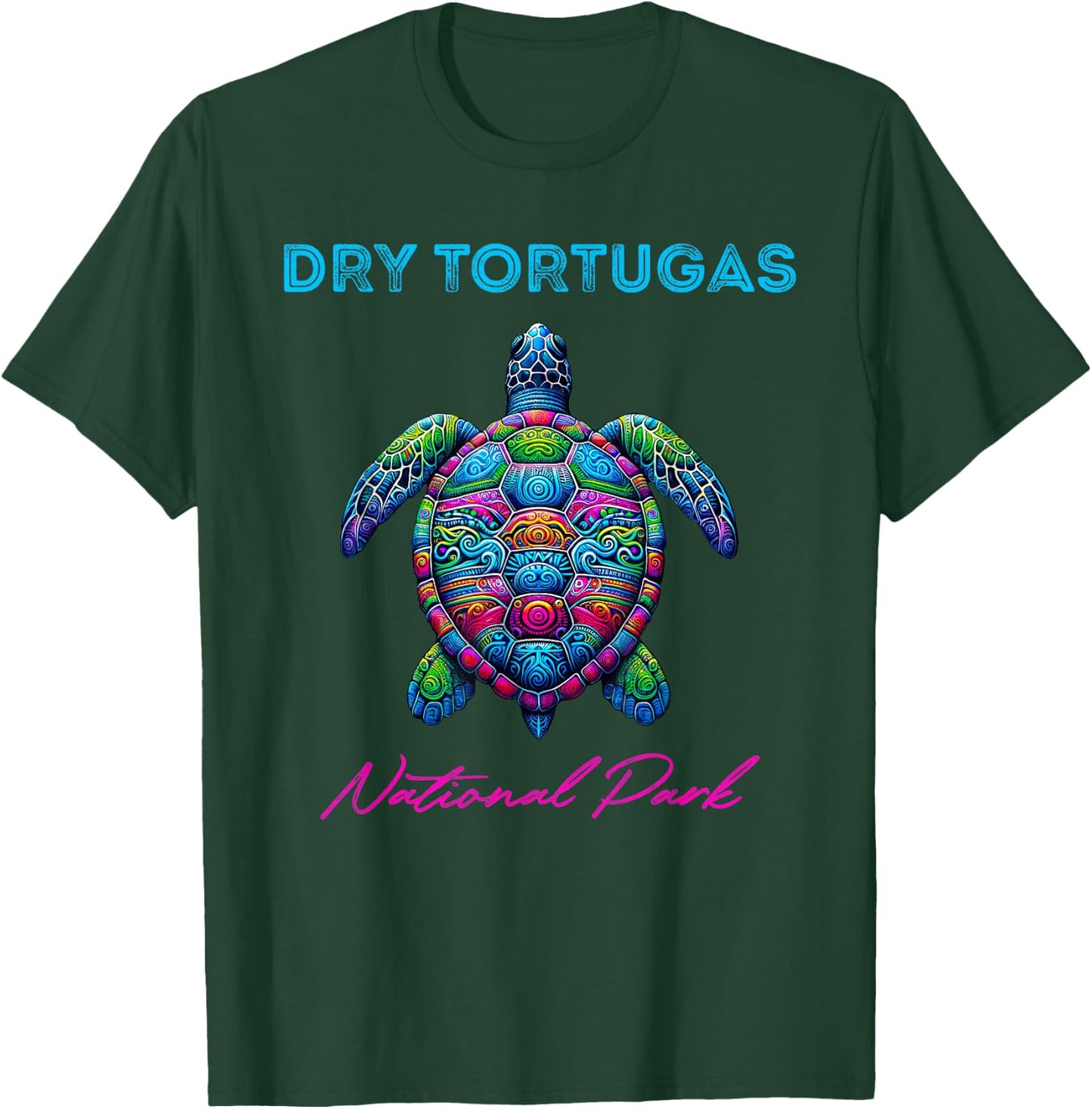 Dry Tortugas National Park Tribal Beach Sea Turtle T-Shirt - T-Shirt | Forest