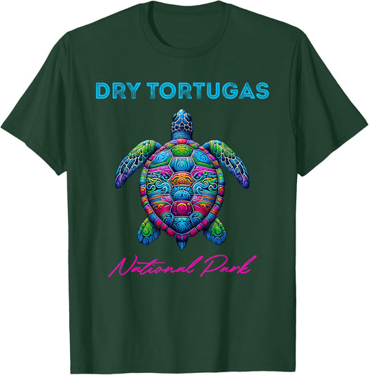 Dry Tortugas National Park Tribal Beach Sea Turtle T-Shirt - T-Shirt | Forest