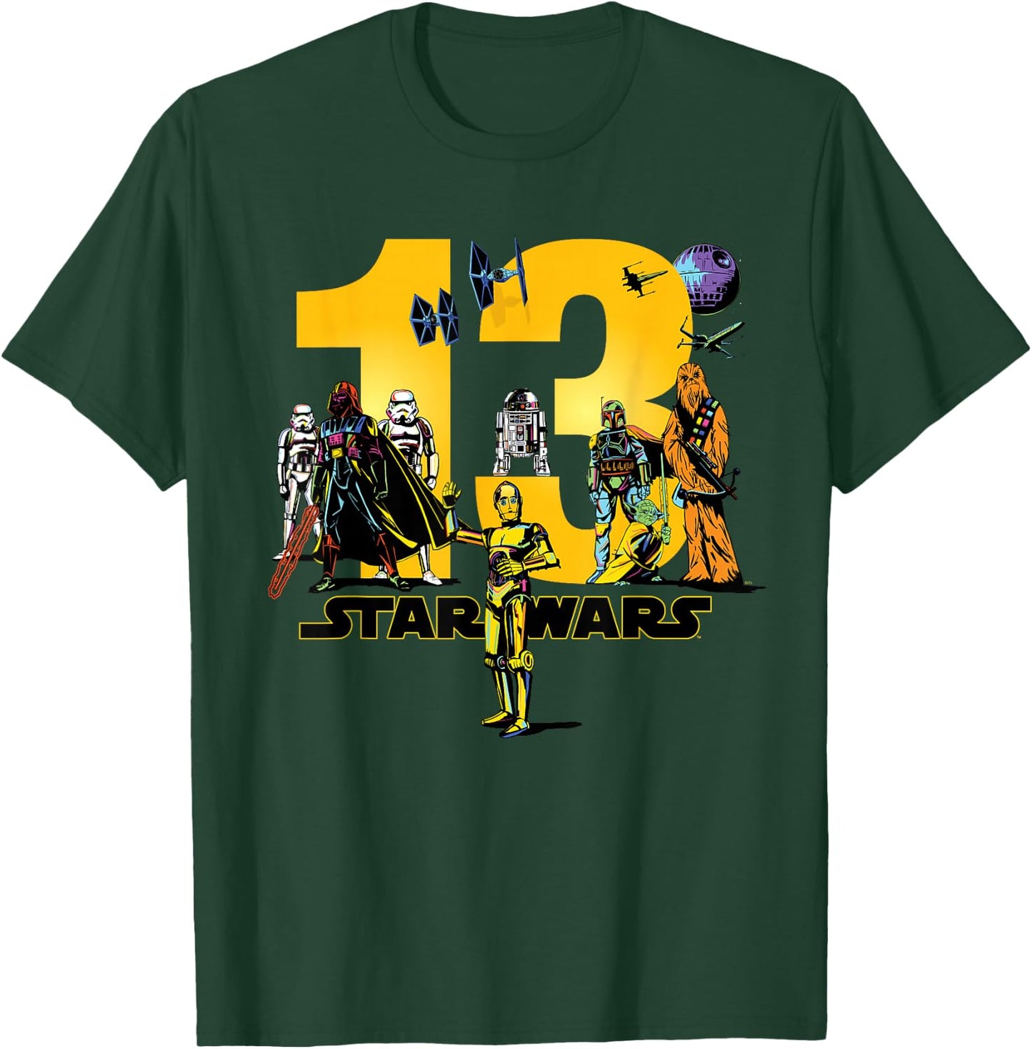 Star Wars Classic Characters Thirteenth Birthday 13 Year Old T-Shirt - T-Shirt | Forest