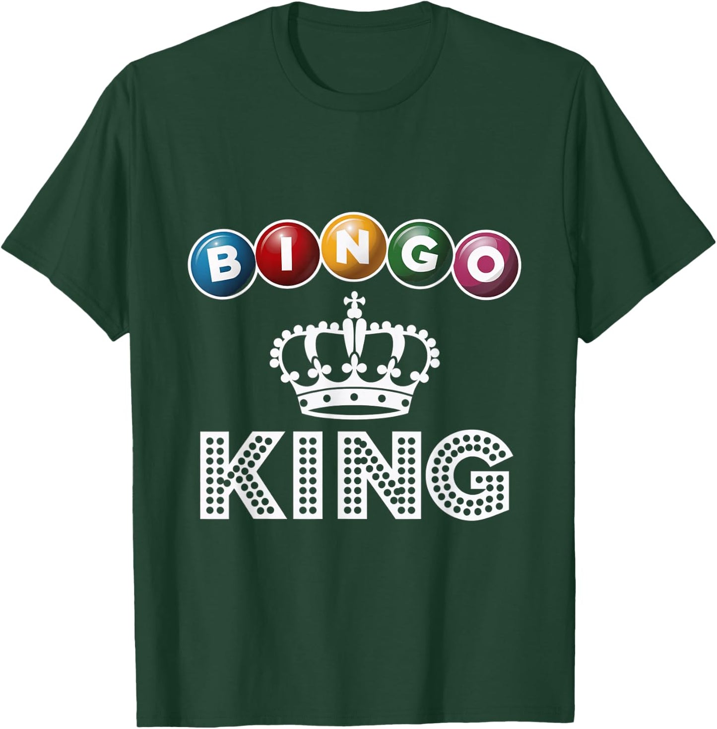 Bingo King Crown Winner Game Night Bingo T-Shirt - T-Shirt | Forest