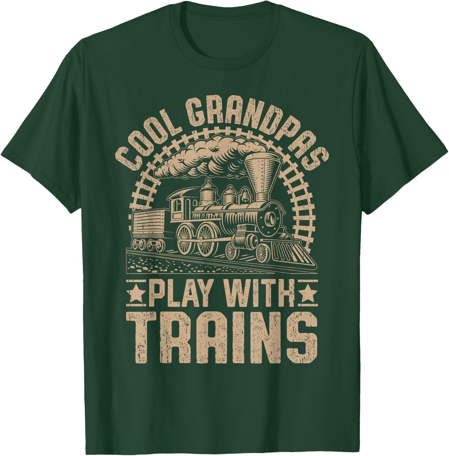 Cool Grandpas Play With Trains Locomotives Trains Grandpa T-Shirt - T-Shirt | Forest