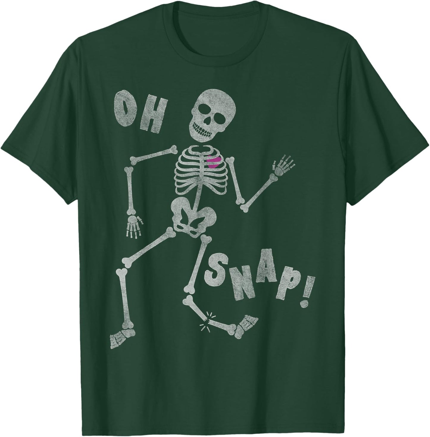 Halloween Oh Snap Skeleton Broken Leg T-Shirt - T-Shirt | Forest