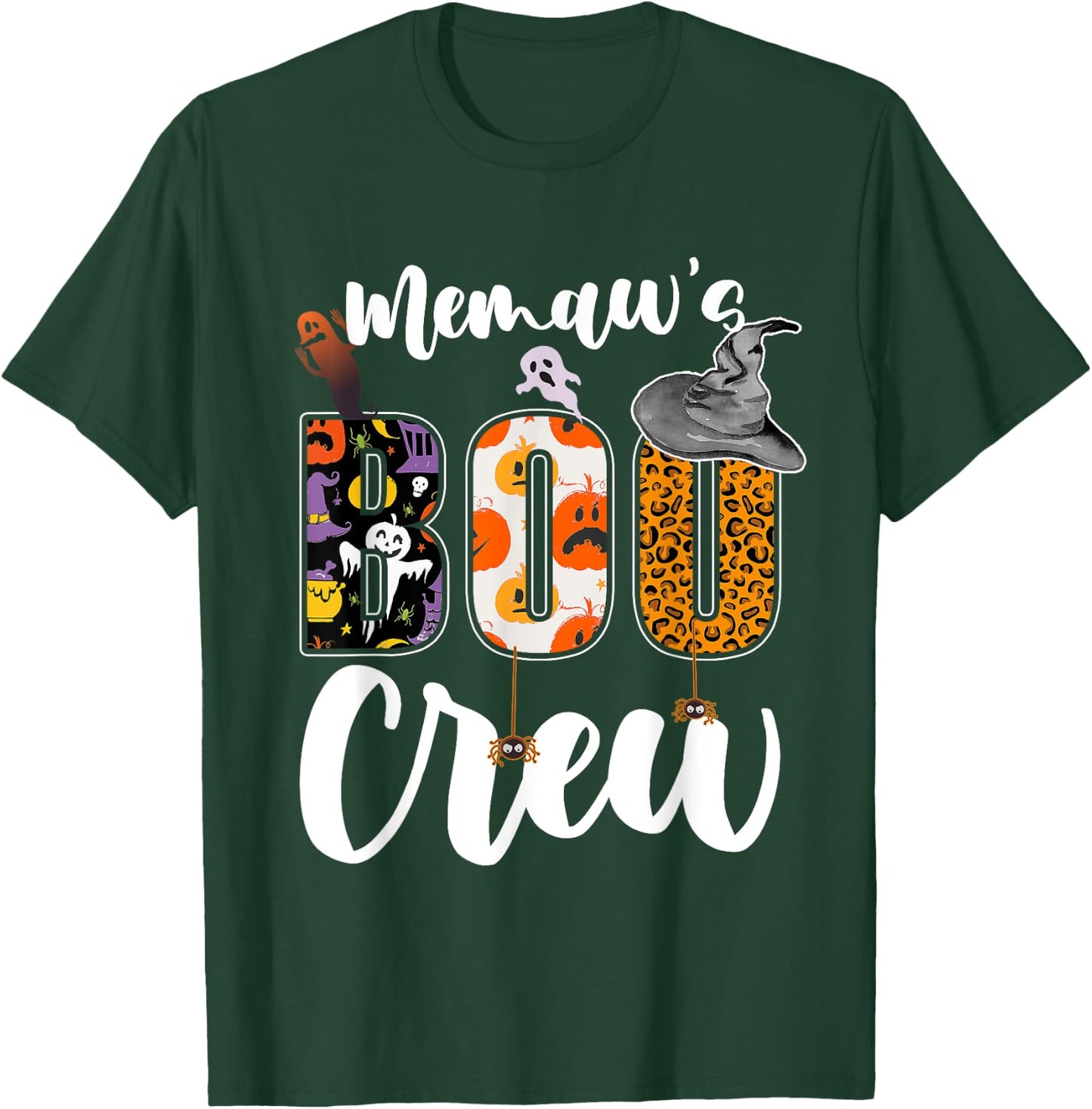 Memaw's Boo Crew Halloween Grandma Grandkids Matching T-Shirt - T-Shirt | Forest