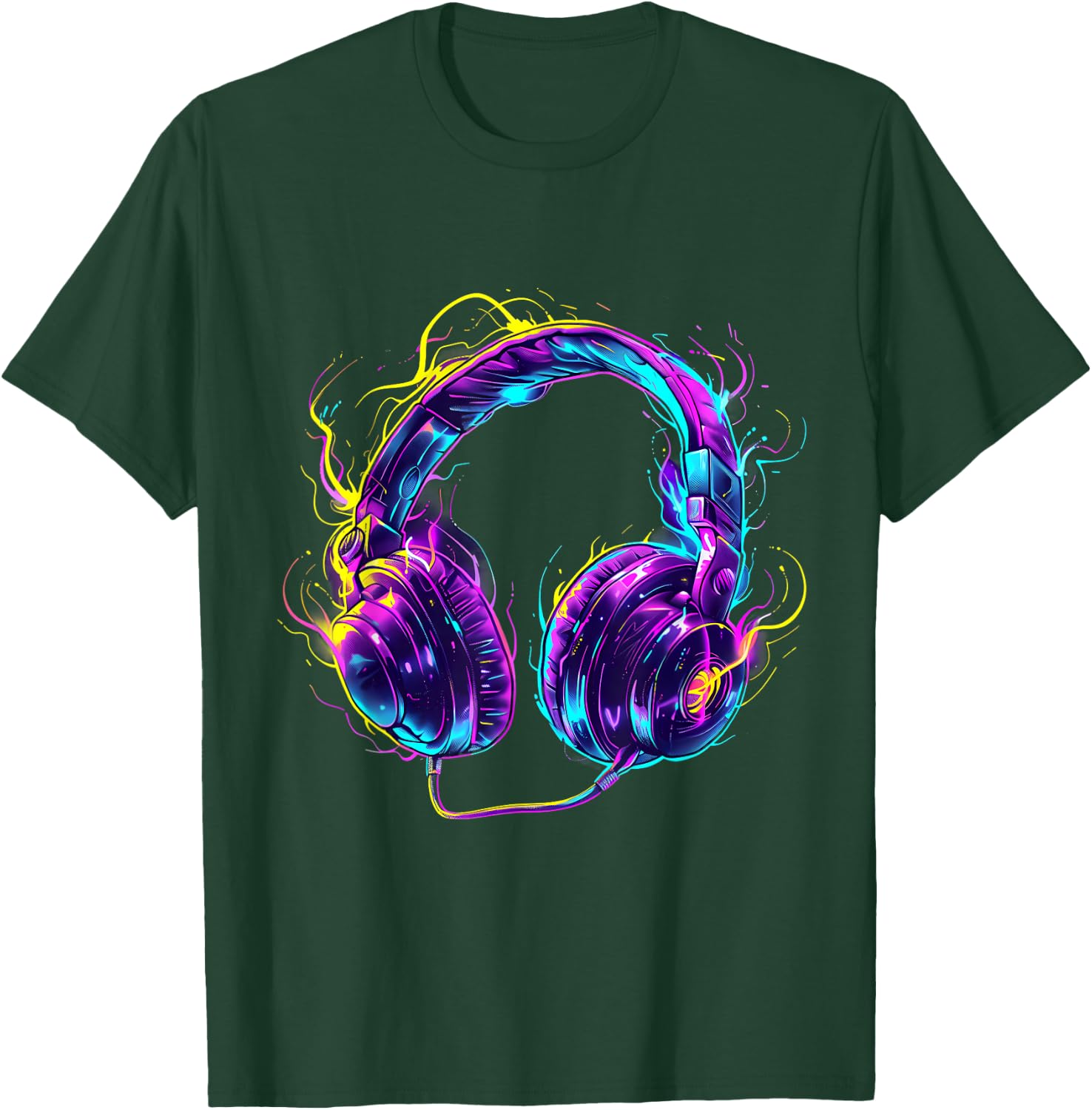 Headphones Music DJ Music Lover Beatmaker Techno Artwork T-Shirt - T-Shirt | Forest