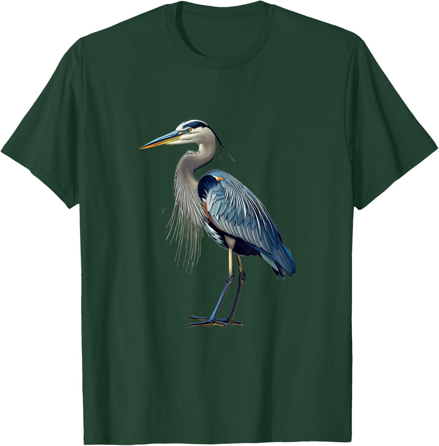 Great Blue Heron Round Image T-Shirt - T-Shirt | Forest