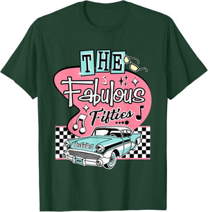 50s Rockabilly Vintage 1950s Clothing Men Sock Hop T-Shirt - T-Shirt | Forest
