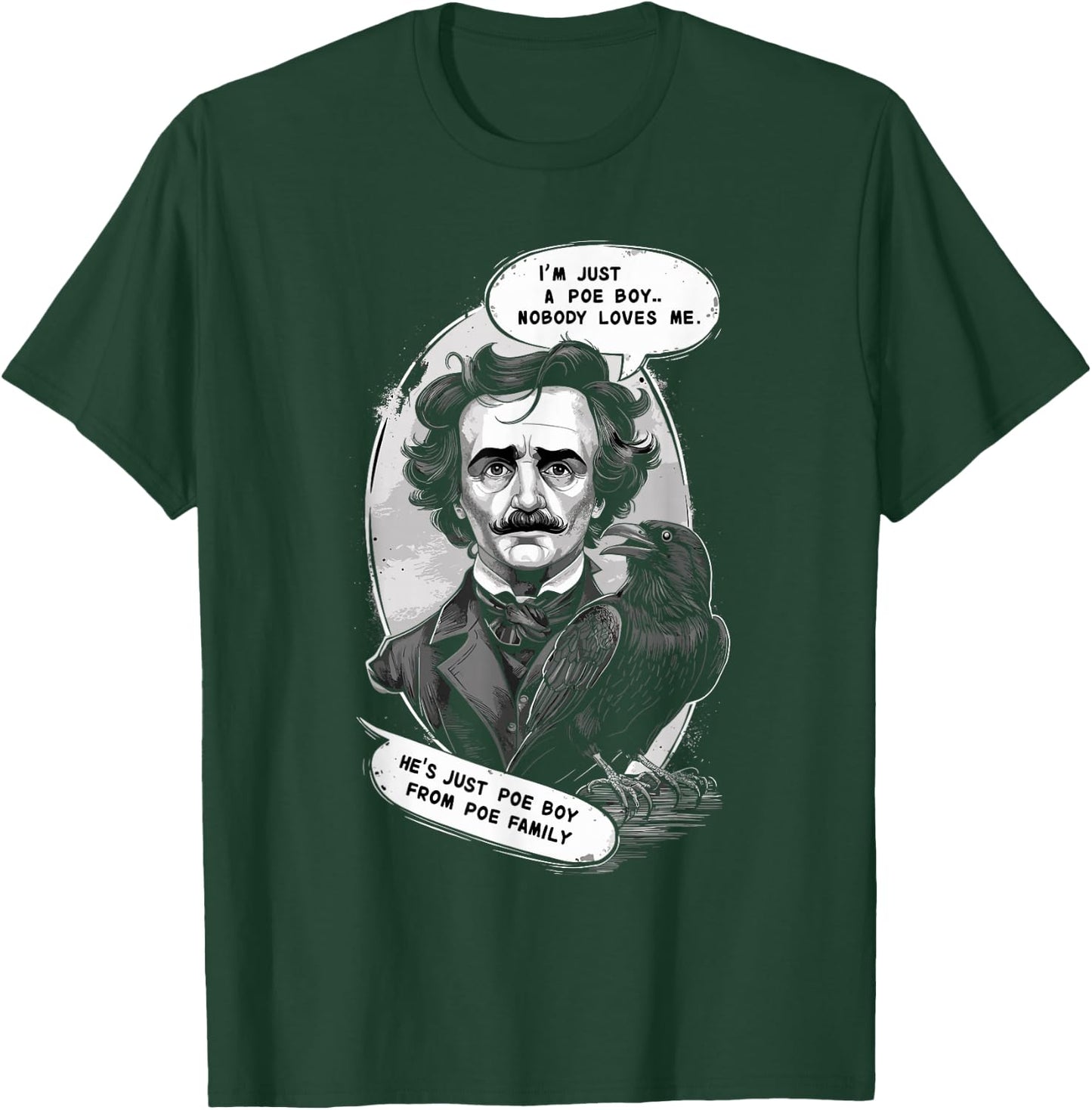 Edgar Allan Poe Fan Classic Literature Literary Figure T-Shirt - T-Shirt | Forest