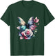 Butterfly Rose Flower Cell Phone Button Pop Up Holder T-Shirt - T-Shirt | Forest