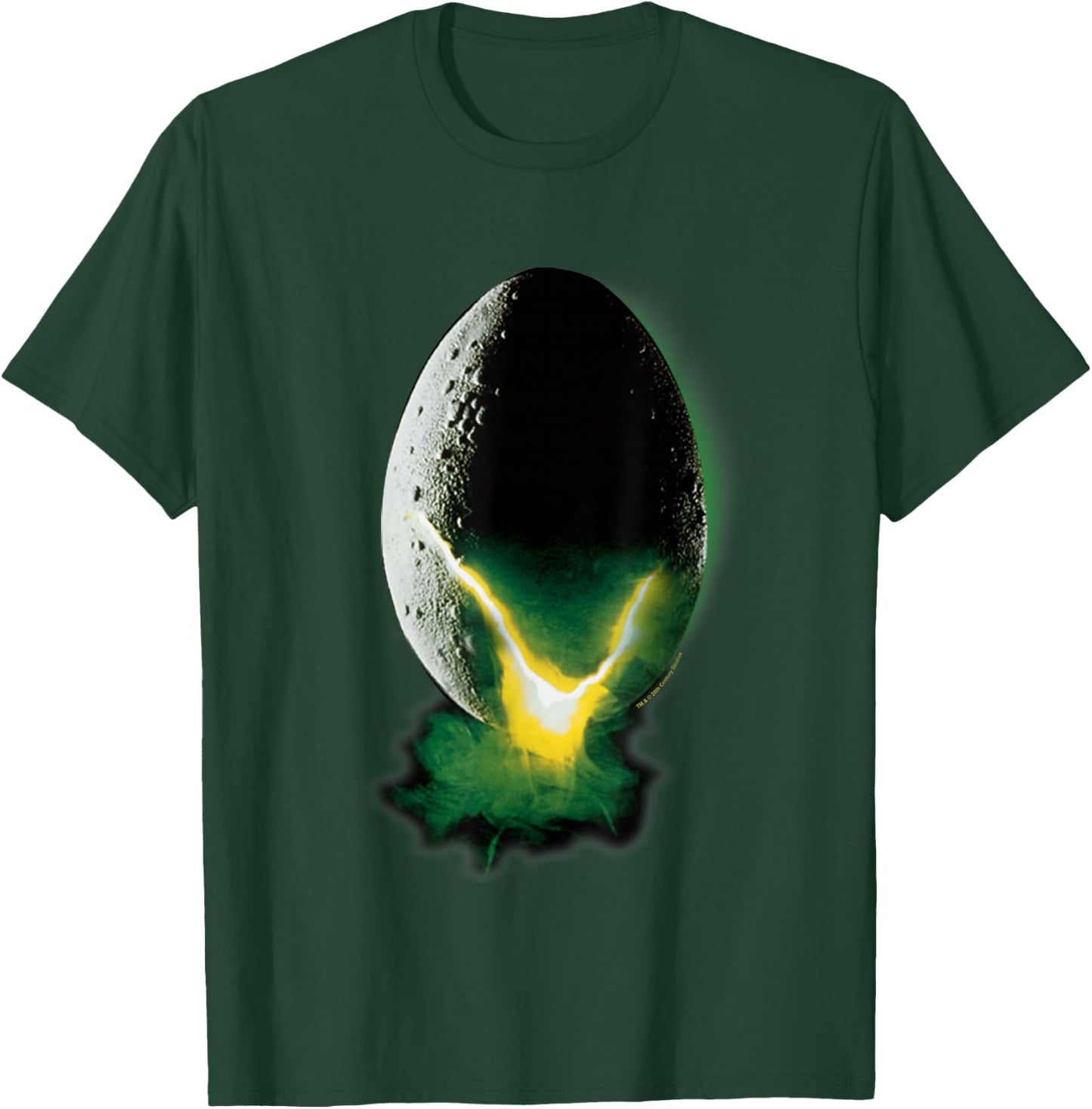 Aliens Iconic Xenomorph Egg Hatching Neon Big Chest Poster T-Shirt - T-Shirt | Forest