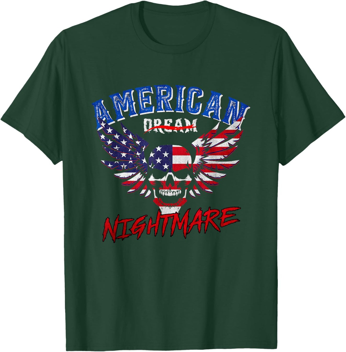 Nightmares Funny Outfits Vintage American Flag Dream Apparel T-Shirt - T-Shirt | Forest