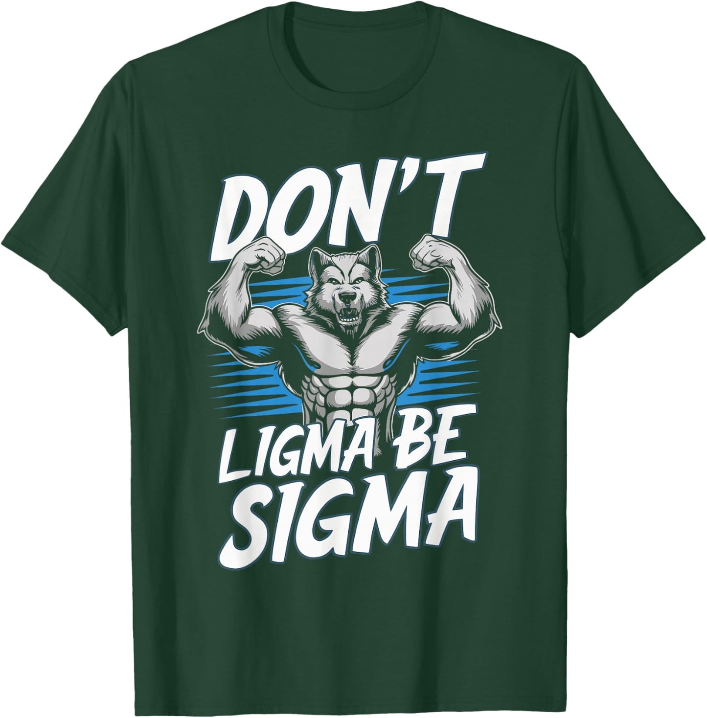 Alpha Wolf Meme Cringe Funny Werewolf Don't Ligma Be Sigma - Black, Small - Modern Humorous Meme - -Adults - Short Sleeve T-Shirt - T-Shirt | Forest