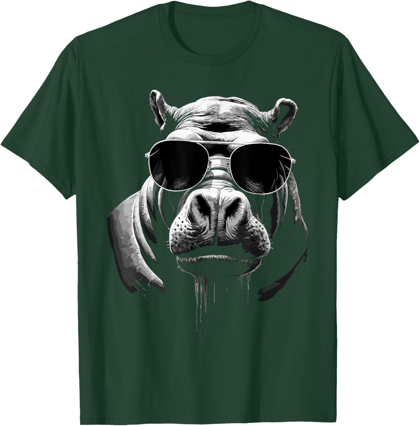 Sunglasses Africa Safari Zoo Animal Lovers Cool Hippo T-Shirt - T-Shirt | Forest