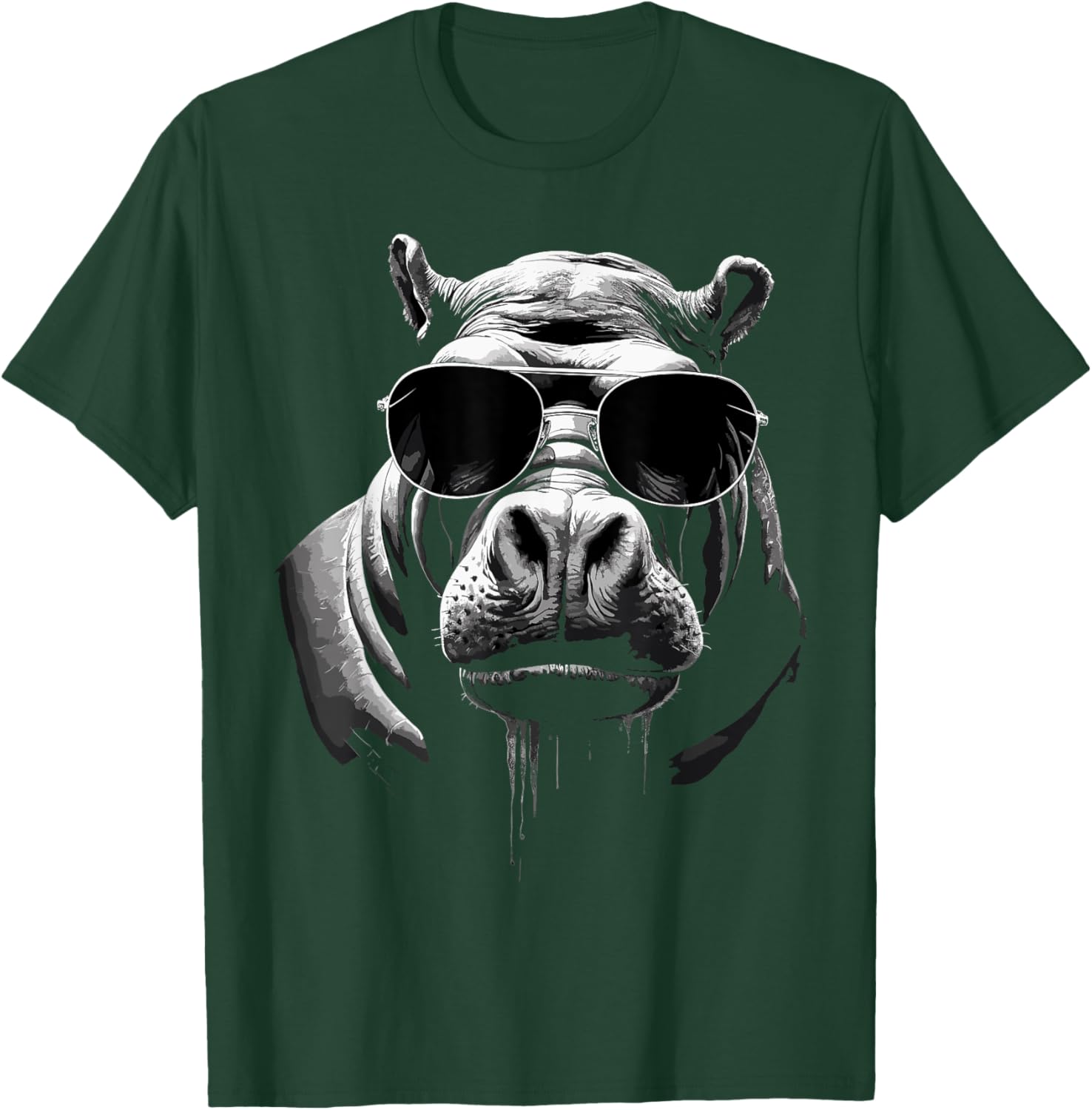 Sunglasses Africa Safari Zoo Animal Lovers Cool Hippo T-Shirt - T-Shirt | Forest
