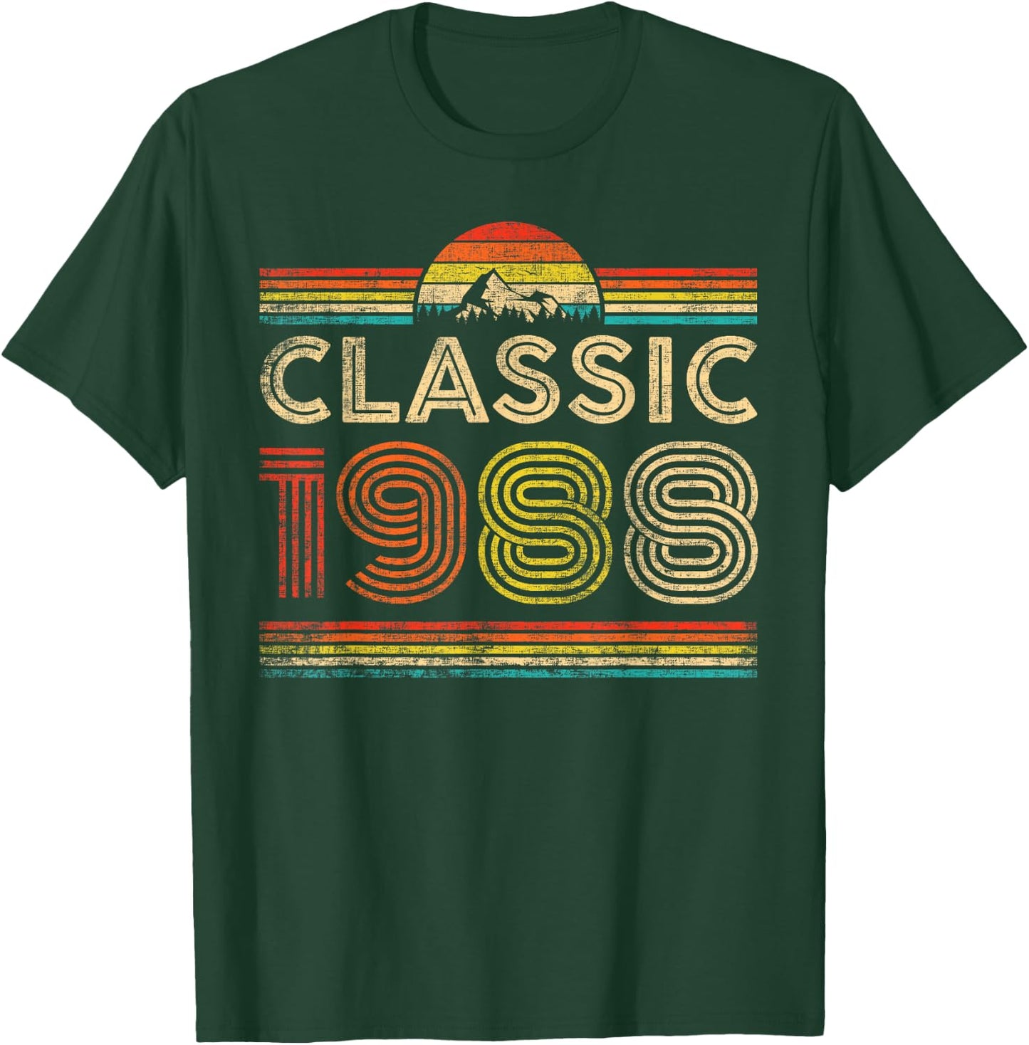 Classic 1988 Vintage 1988 Classic Year Men Women Birthday T-Shirt - T-Shirt | Forest