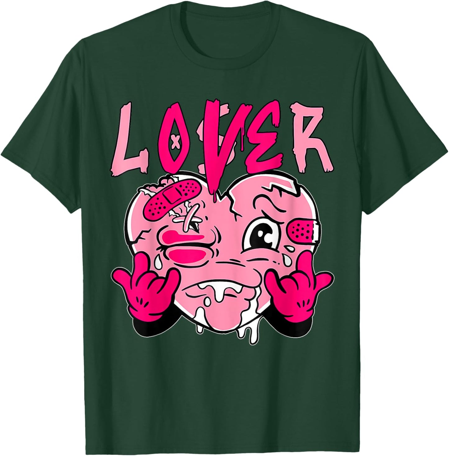 Pink Loser Lover Pink Drip Heart Matching Women T-Shirt - T-Shirt | Forest