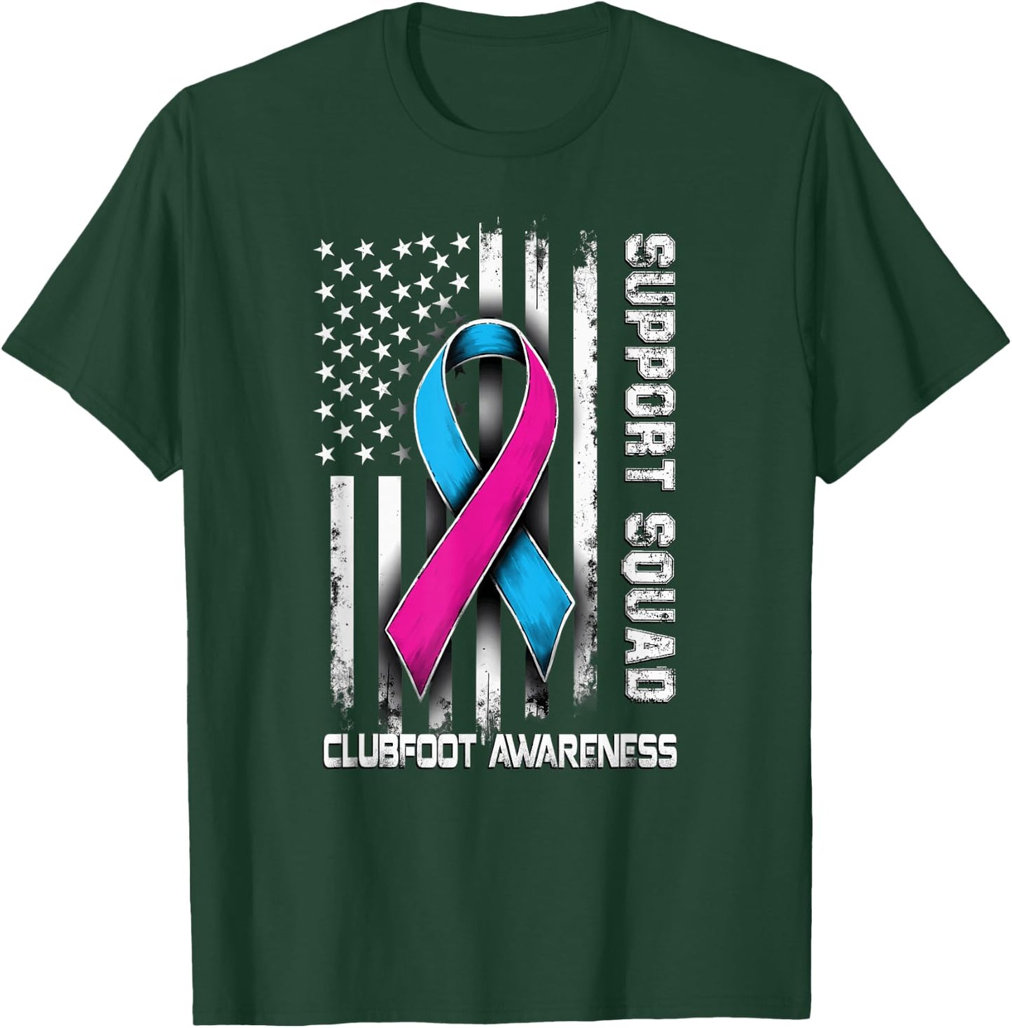 Retro Support Squad Clubfoot Awareness T-Shirt - T-Shirt | Forest