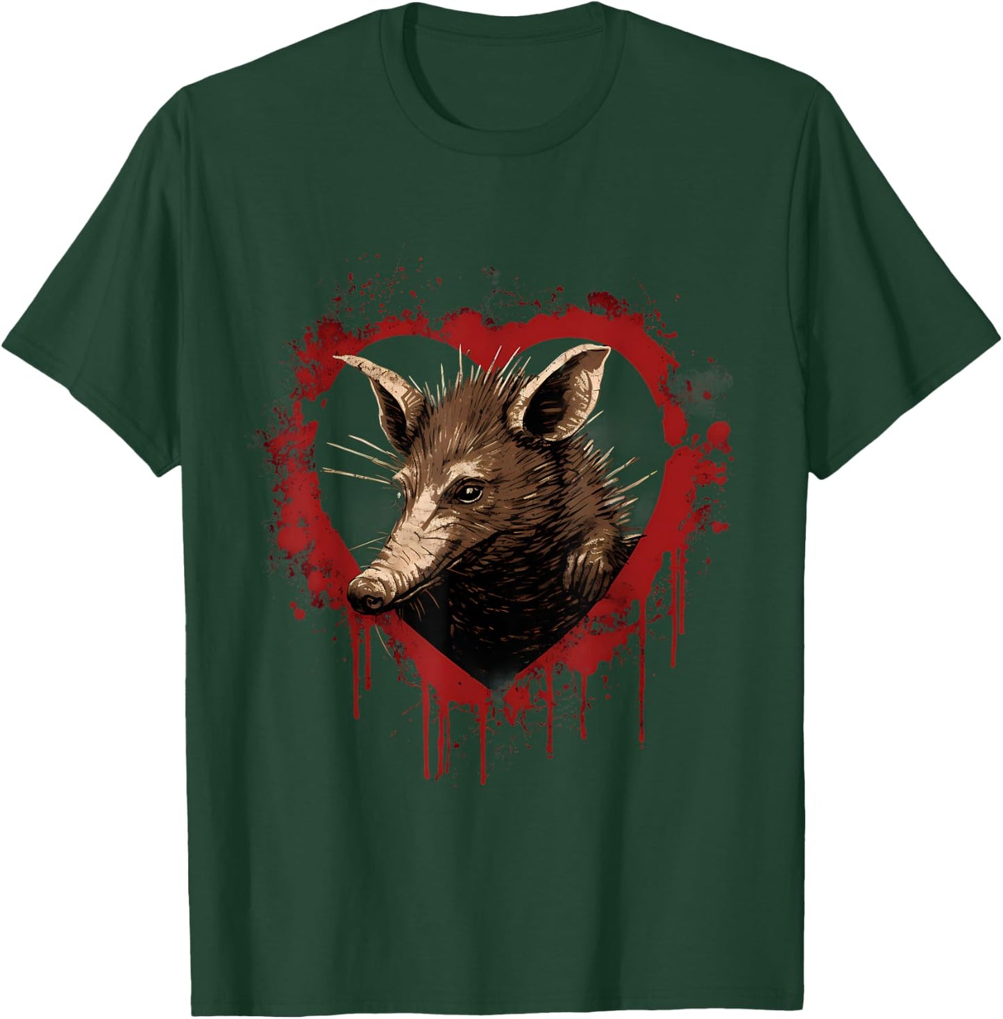 Aardvark Drawing Heart Animal Art Splash Nature Artwork T-Shirt - T-Shirt | Forest