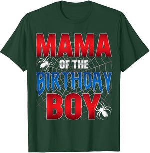 Mama Of The Birthday Boy Spider Web Birthday Party Matching T-Shirt - T-Shirt | Forest