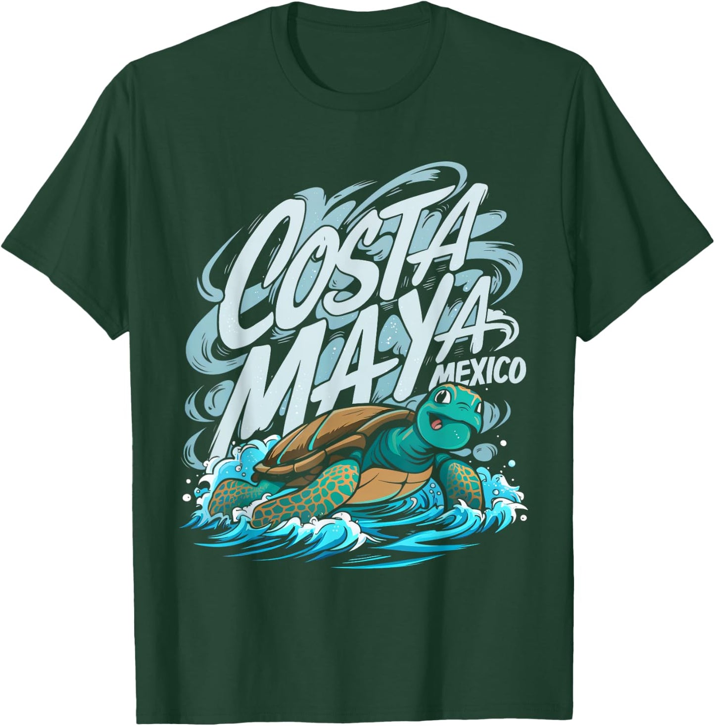 Costa Maya Mexico Turtle Vacation Souvenir Beach Women Girls Kids T-Shirt - T-Shirt | Forest