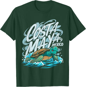 Costa Maya Mexico Turtle Vacation Souvenir Beach Women Girls Kids T-Shirt - T-Shirt | Forest