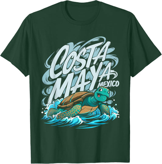 Costa Maya Mexico Turtle Vacation Souvenir Beach Women Girls Kids T-Shirt - T-Shirt | Forest