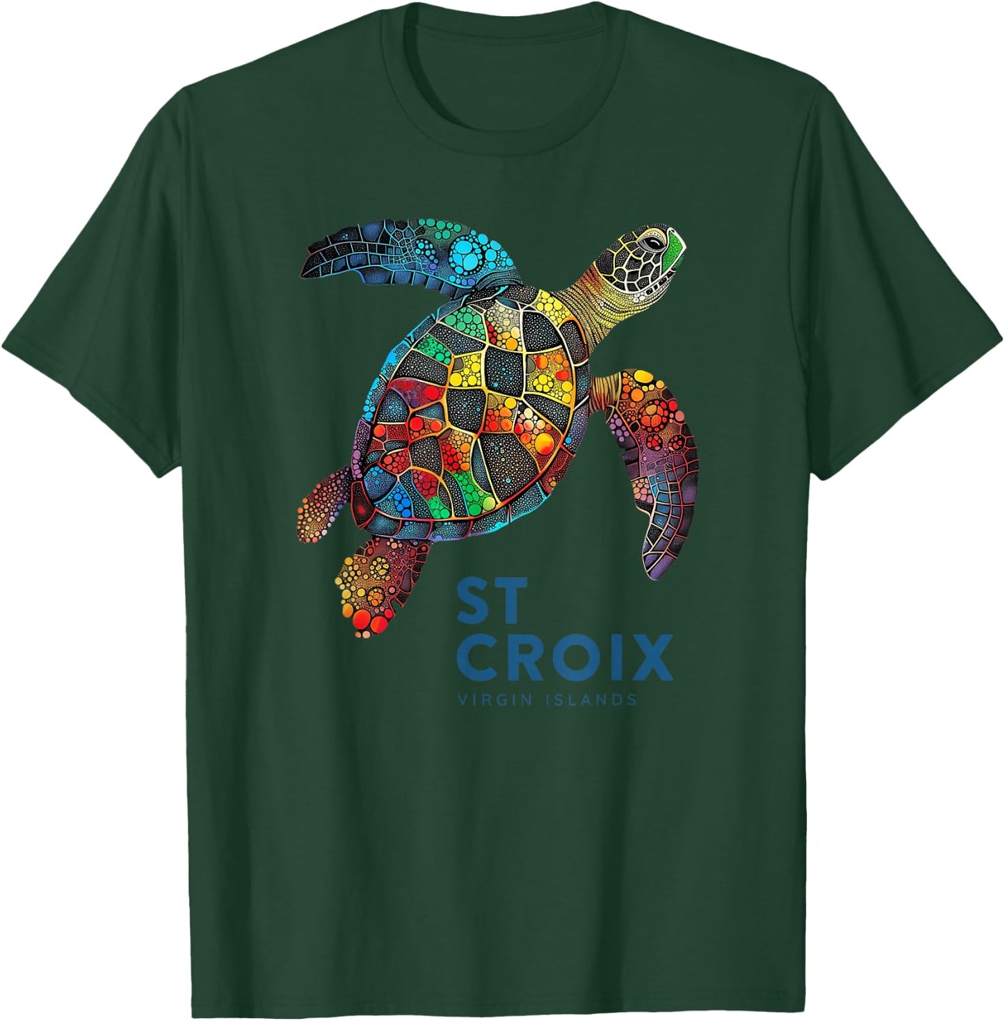 St Croix Virgin Islands Vintage Vacation Shirt Sea Turtle T-Shirt - T-Shirt | Forest