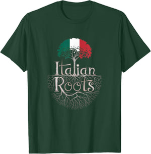 Italian Roots - Italy Flag Colors Family Tree Souvenir T-Shirt - T-Shirt | Forest