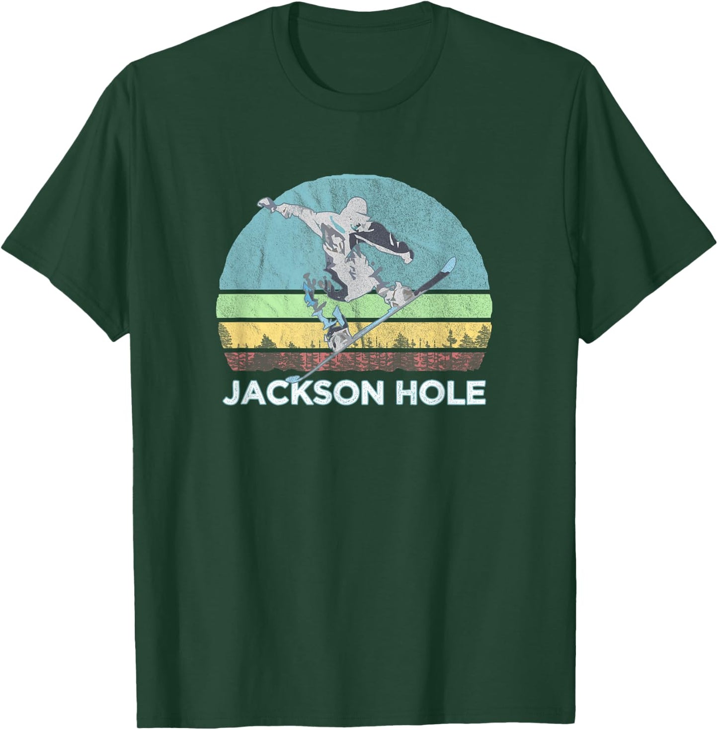 Jackson Hole Snowboard / Retro Vintage Jackson Hole, WY T-Shirt - T-Shirt | Forest