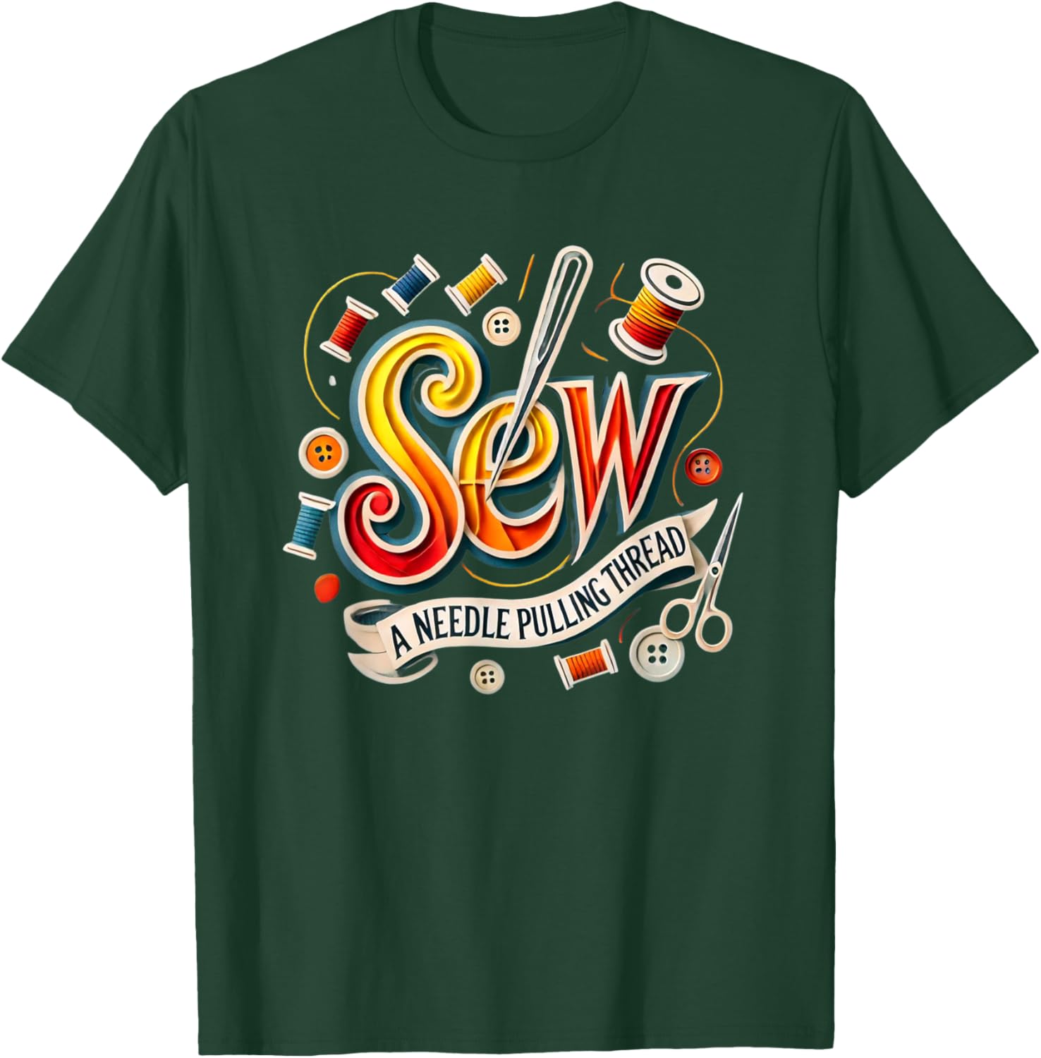 Sew A Needle Pulling Thread Theatre Sound Of Music Musical T-Shirt - T-Shirt | Forest