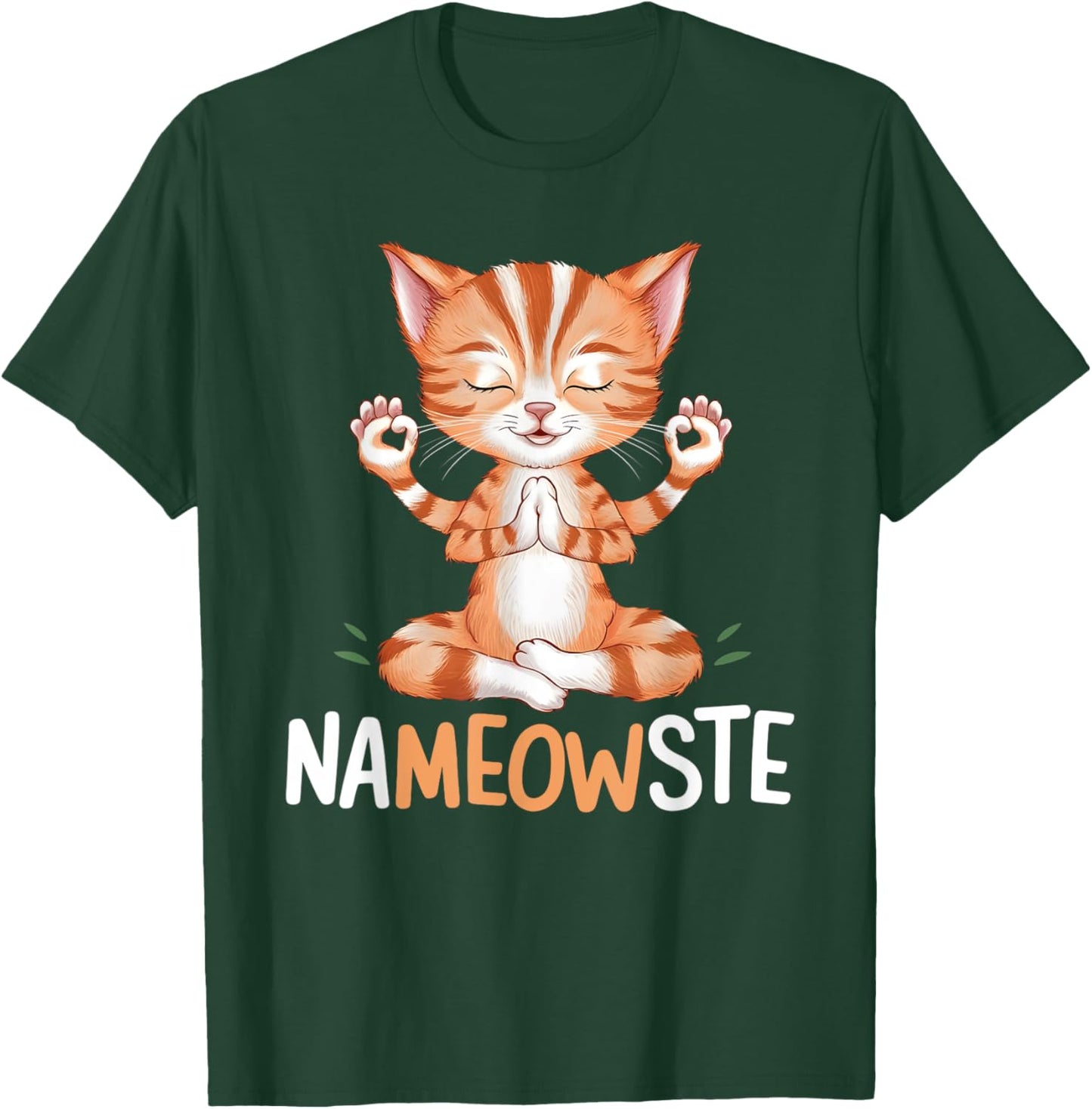 Yoga Cat Nameowste Meditation Zen Kitten Namaste Funny T-Shirt - T-Shirt | Forest