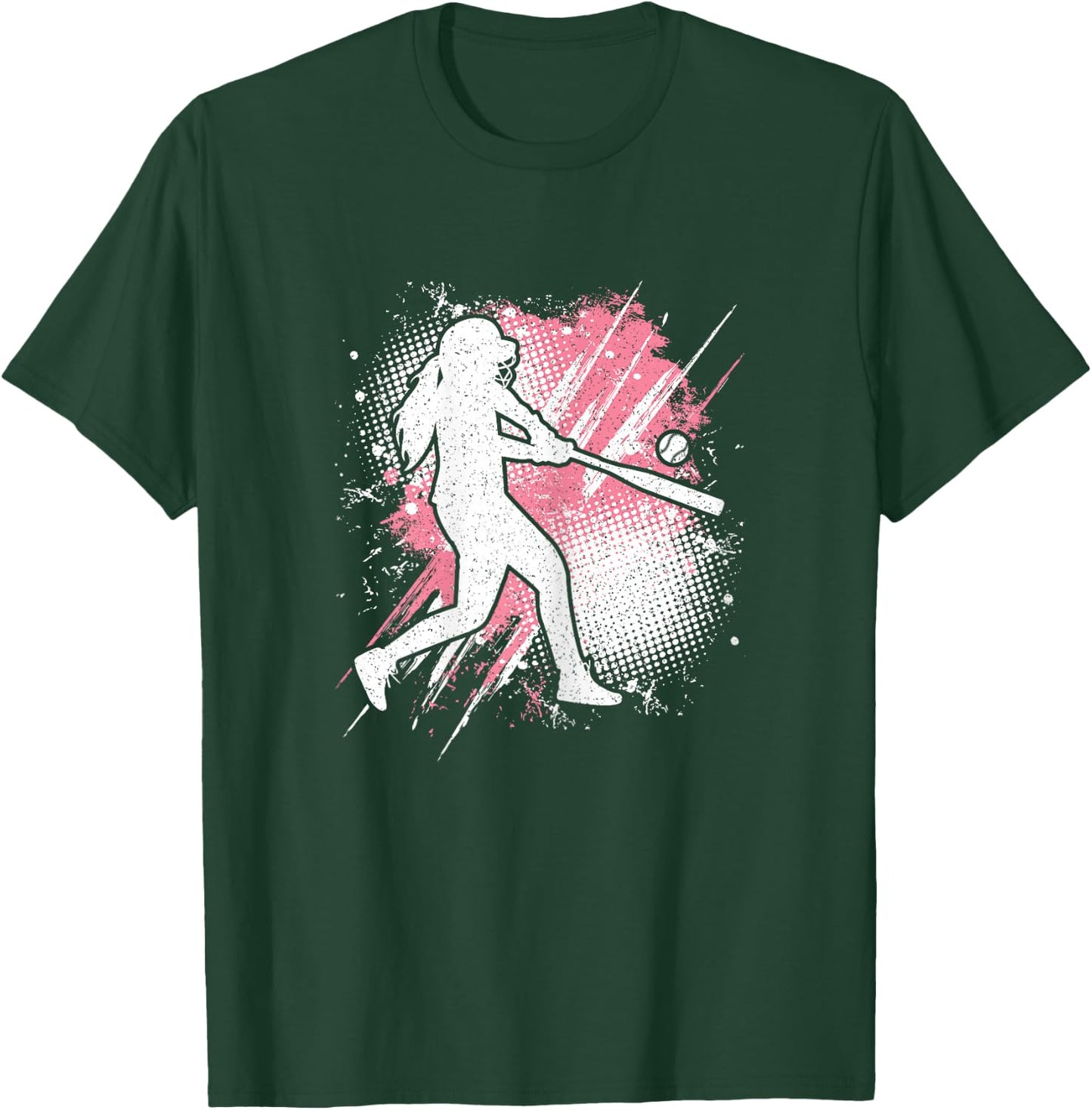 Softball Player Pink Softball Lover Women Girls Kids T-Shirt - T-Shirt | Forest