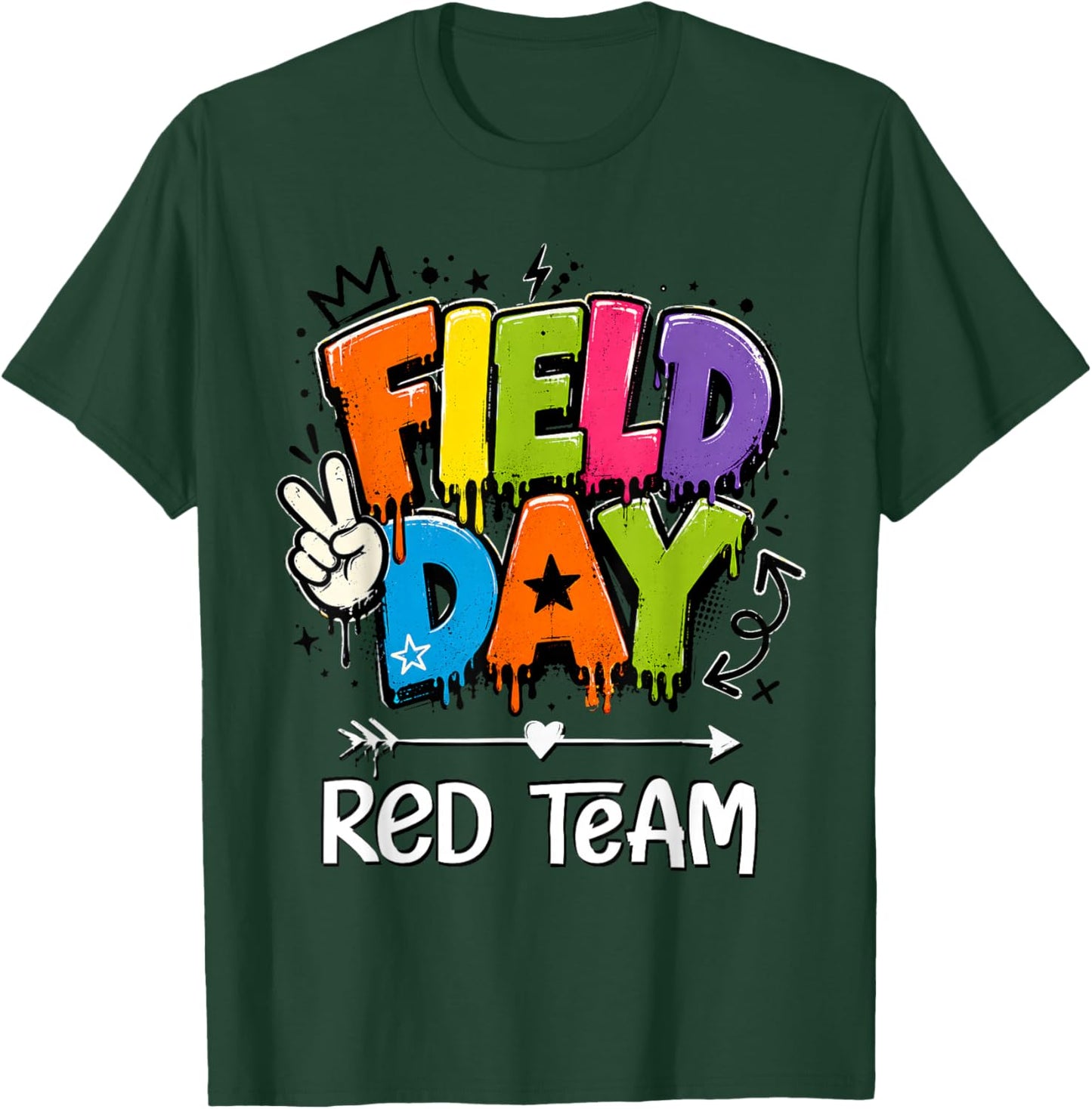 Funny Red Team Field Day 2026 Drip Teacher Boy Girl Kids T-Shirt - T-Shirt | Forest