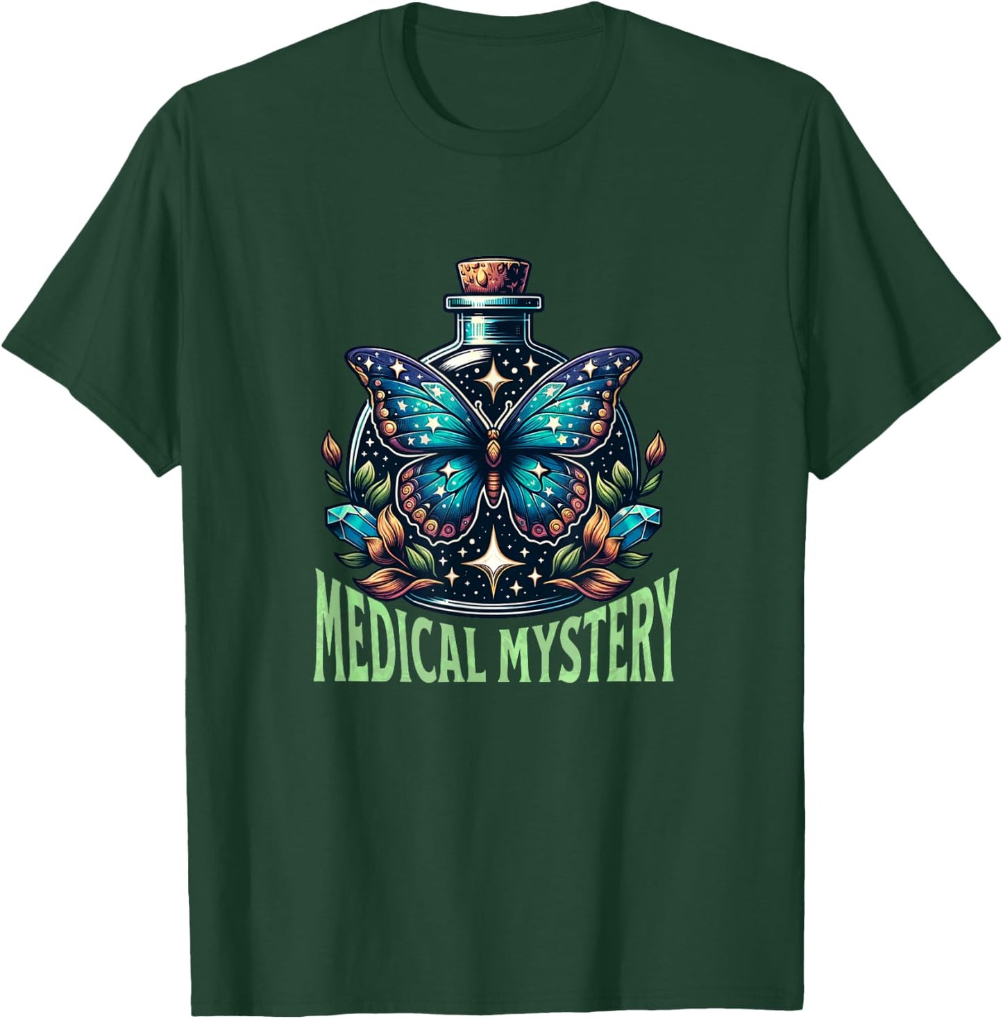 Medical Mystery Chronic Illness Spoonie Butterfly T-Shirt - T-Shirt | Forest