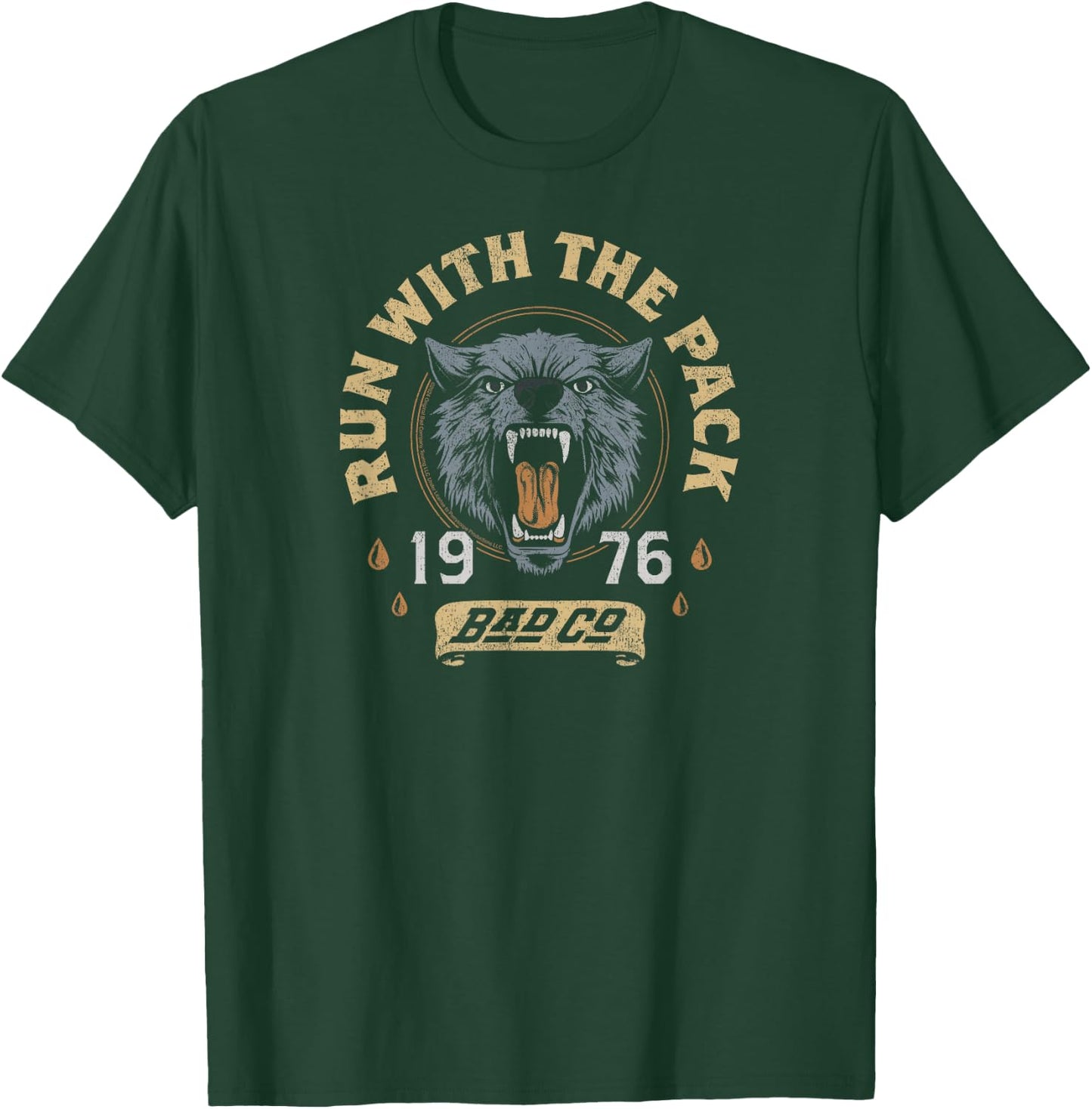 Bad Company - Run with The Pack 1976 Black T-Shirt - T-Shirt | Forest