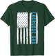 Vintage Lacrosse Dad American US Flag Best Father Papa Men T-Shirt - T-Shirt | Forest