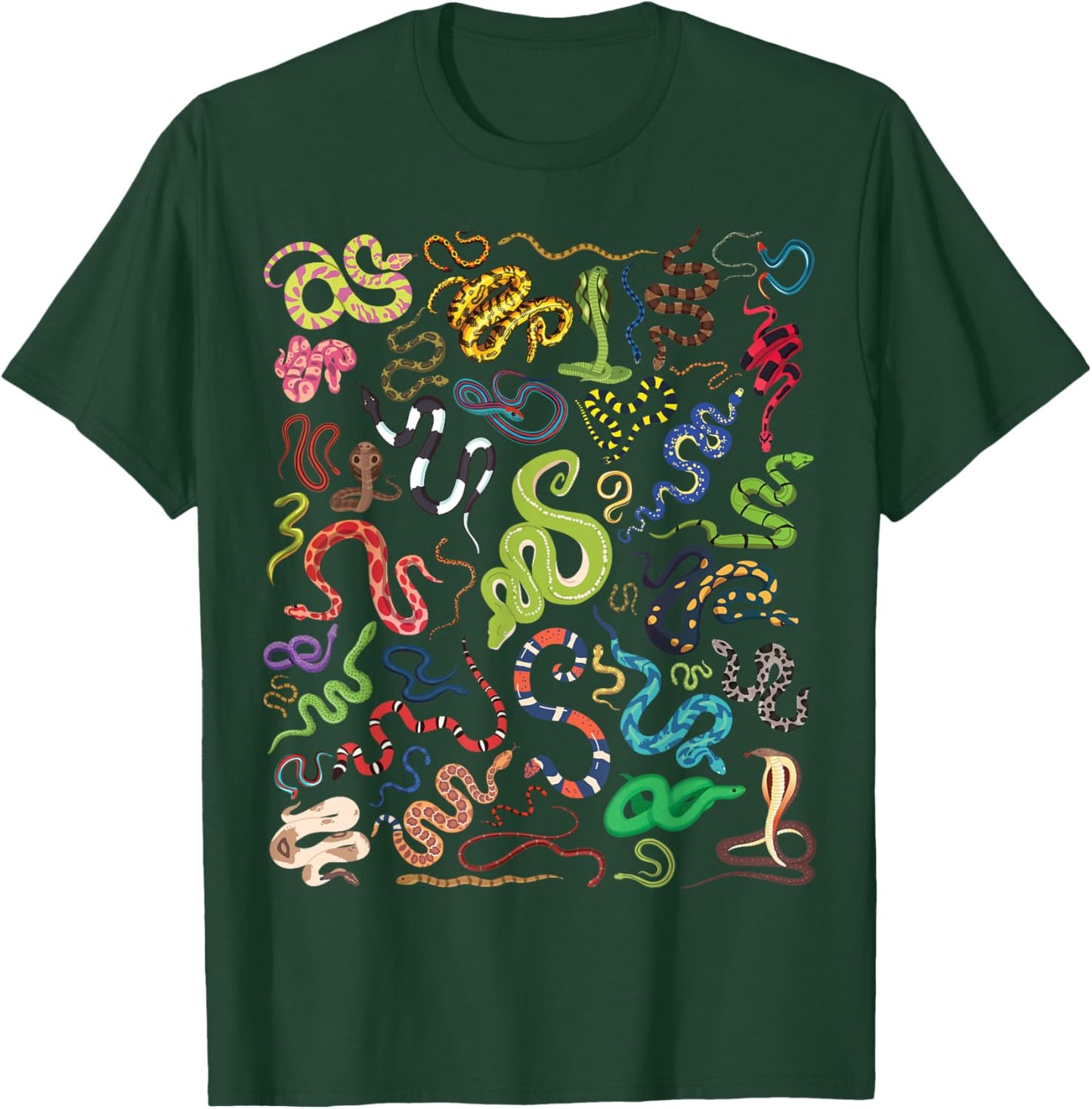 Types Of Snakes Educational Herpetologist Kids Boys Girls T-Shirt - T-Shirt | Forest
