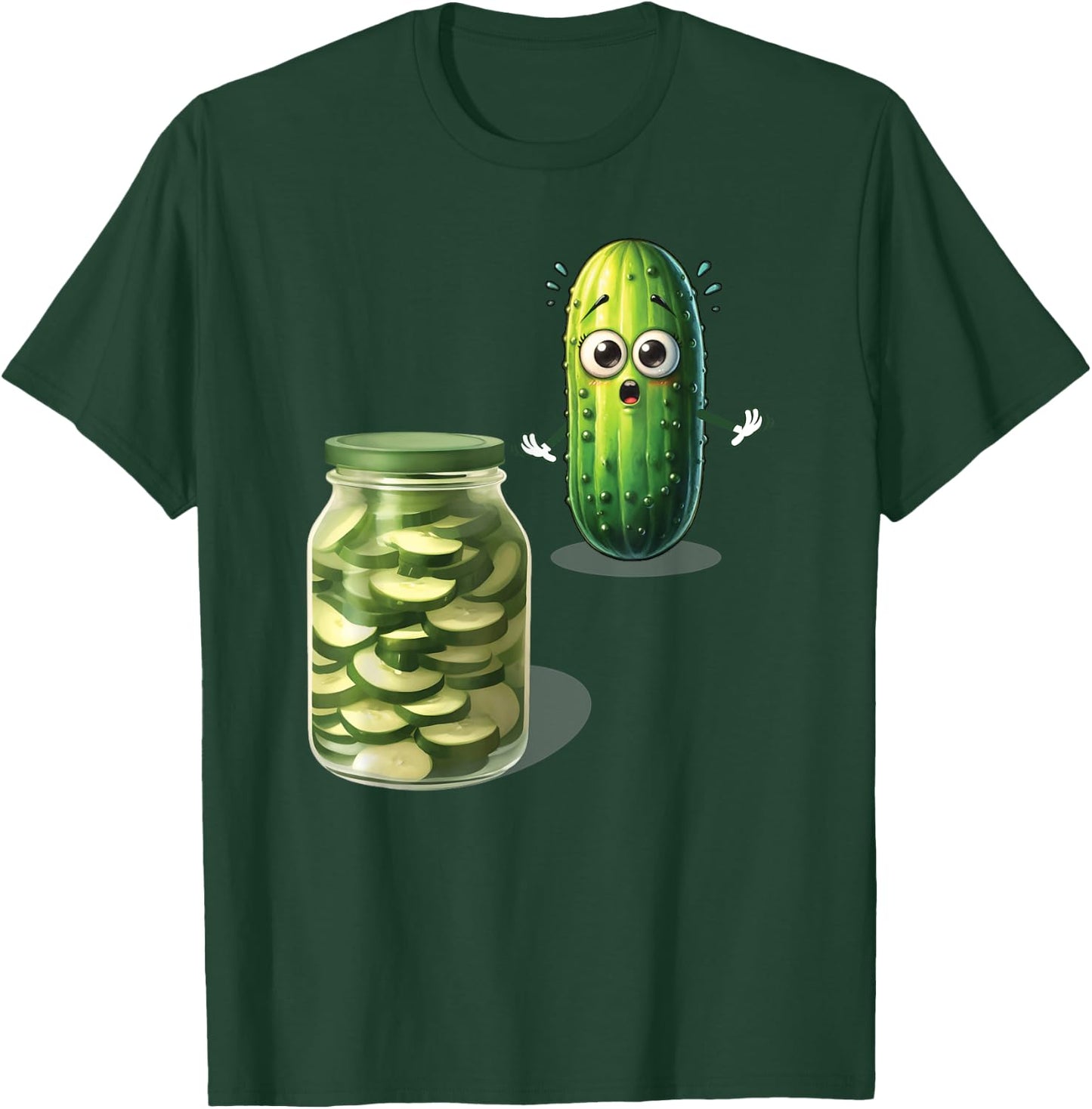 Cucumber Meme Funny Halloween Costume Shocked Pickle T-Shirt - T-Shirt | Forest