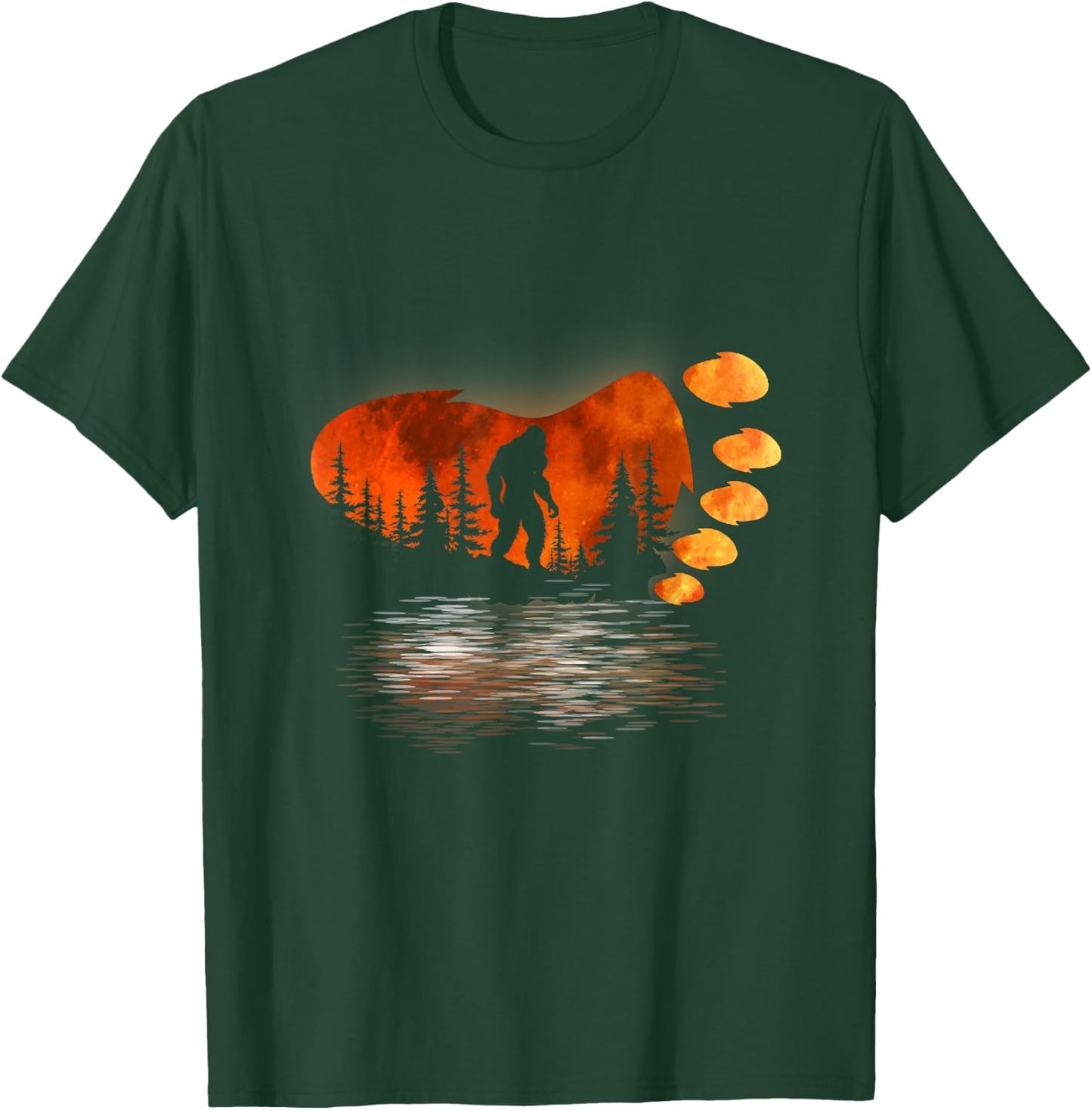 Bigfoot Sasquatch Full Moon In The Forest Women Kids T-Shirt - T-Shirt | Forest