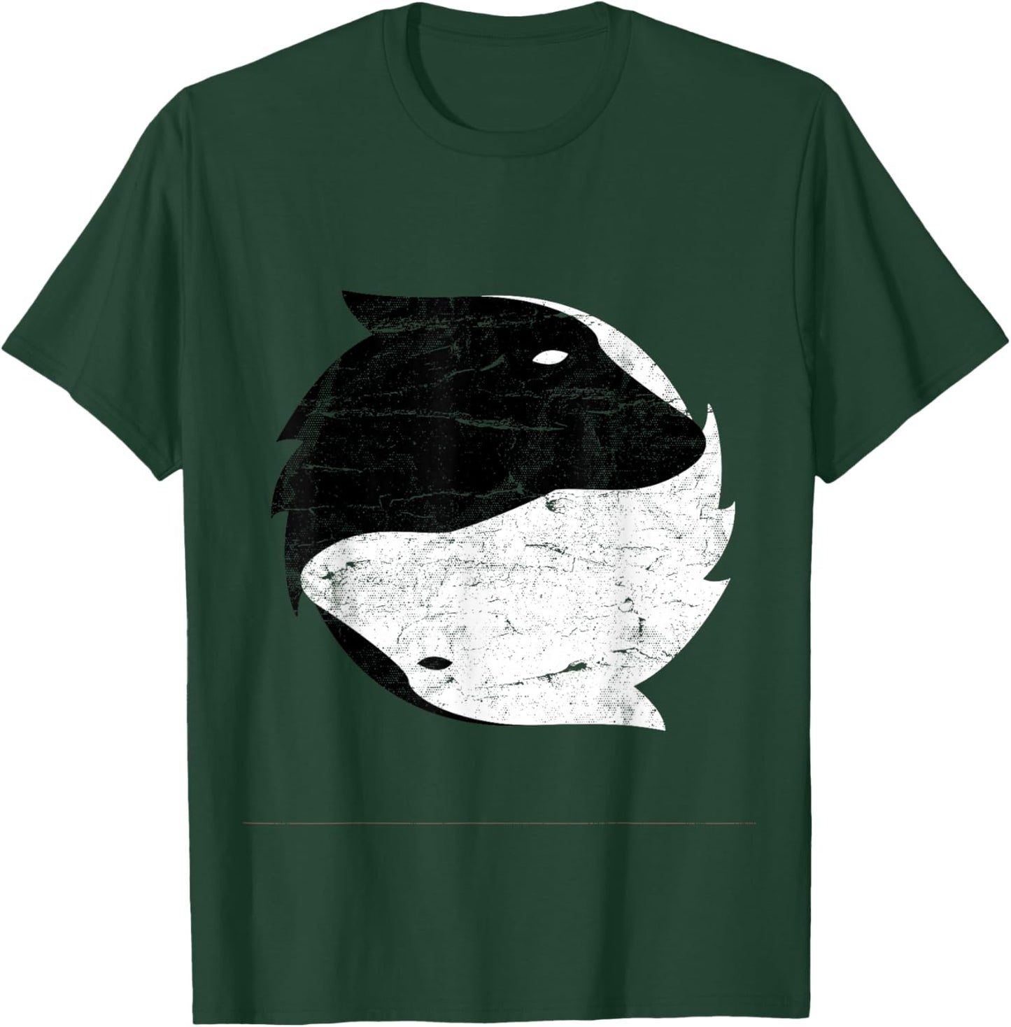 Yin Yang Wolf Shirt Gift Dog Spiritual T-Shirt - T-Shirt | Forest