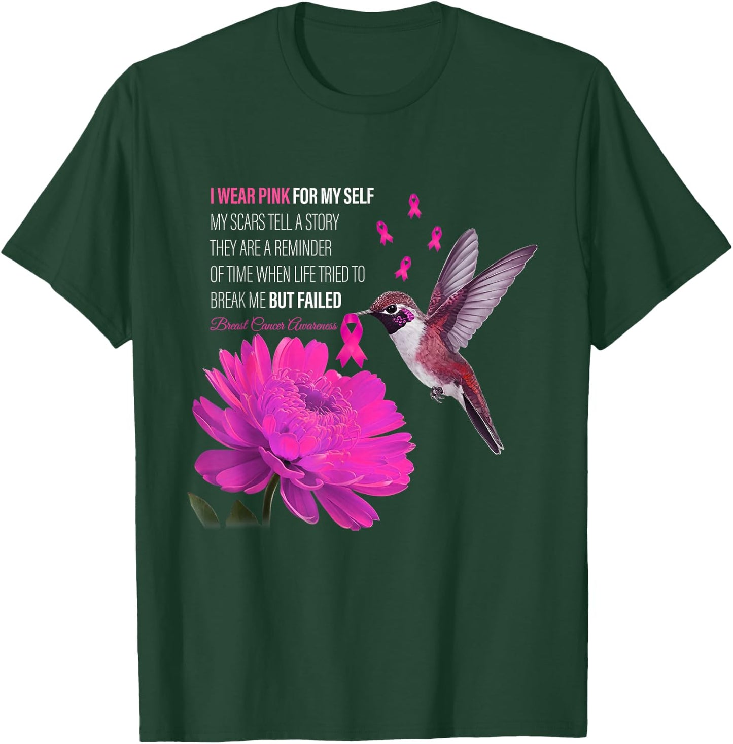 I Wear Pink For Myself My Scars Tell A Story Breast Cancer T-Shirt - T-Shirt | Forest