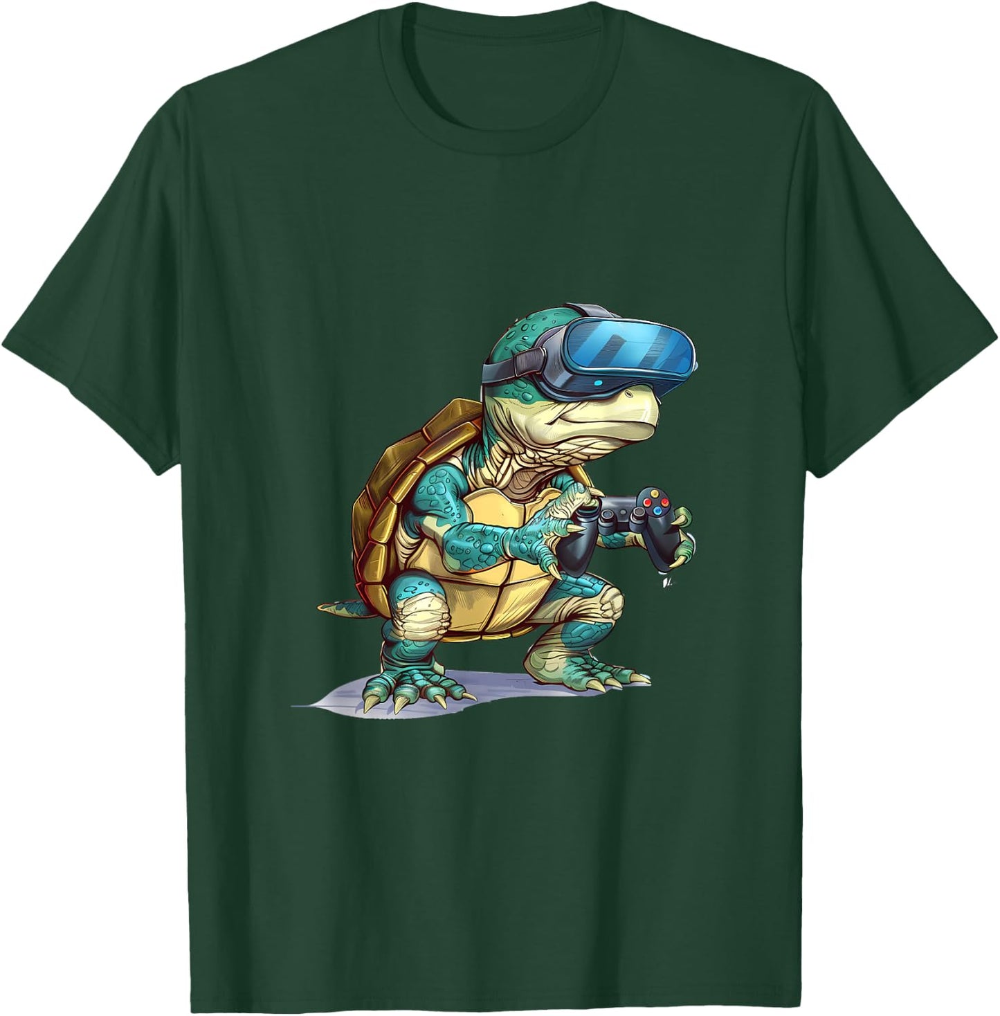 Gaming Animals- Turtle Playing Console Video Games T-Shirt - T-Shirt | Forest