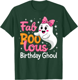 Fab Boo Lous Birthday Ghoul Funny Birthday Girl Halloween T-Shirt - T-Shirt | Forest