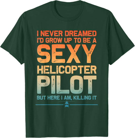 Cool Helicopter Pilot Art Women Flying Heli Pilots T-Shirt - T-Shirt | Forest
