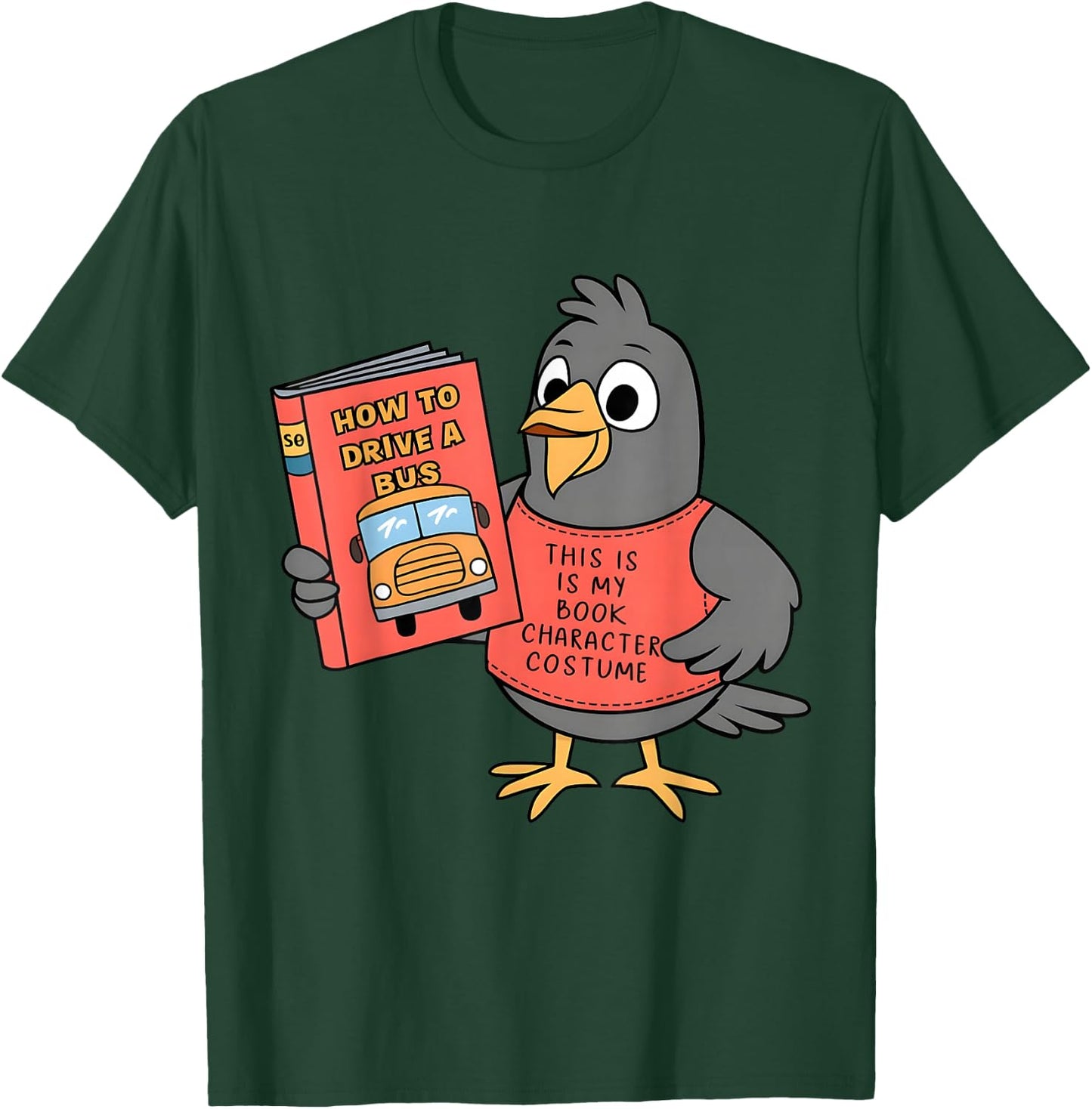 This Is My Book Character Costume-Funny Pigeon, Kids Reading T-Shirt - T-Shirt | Forest