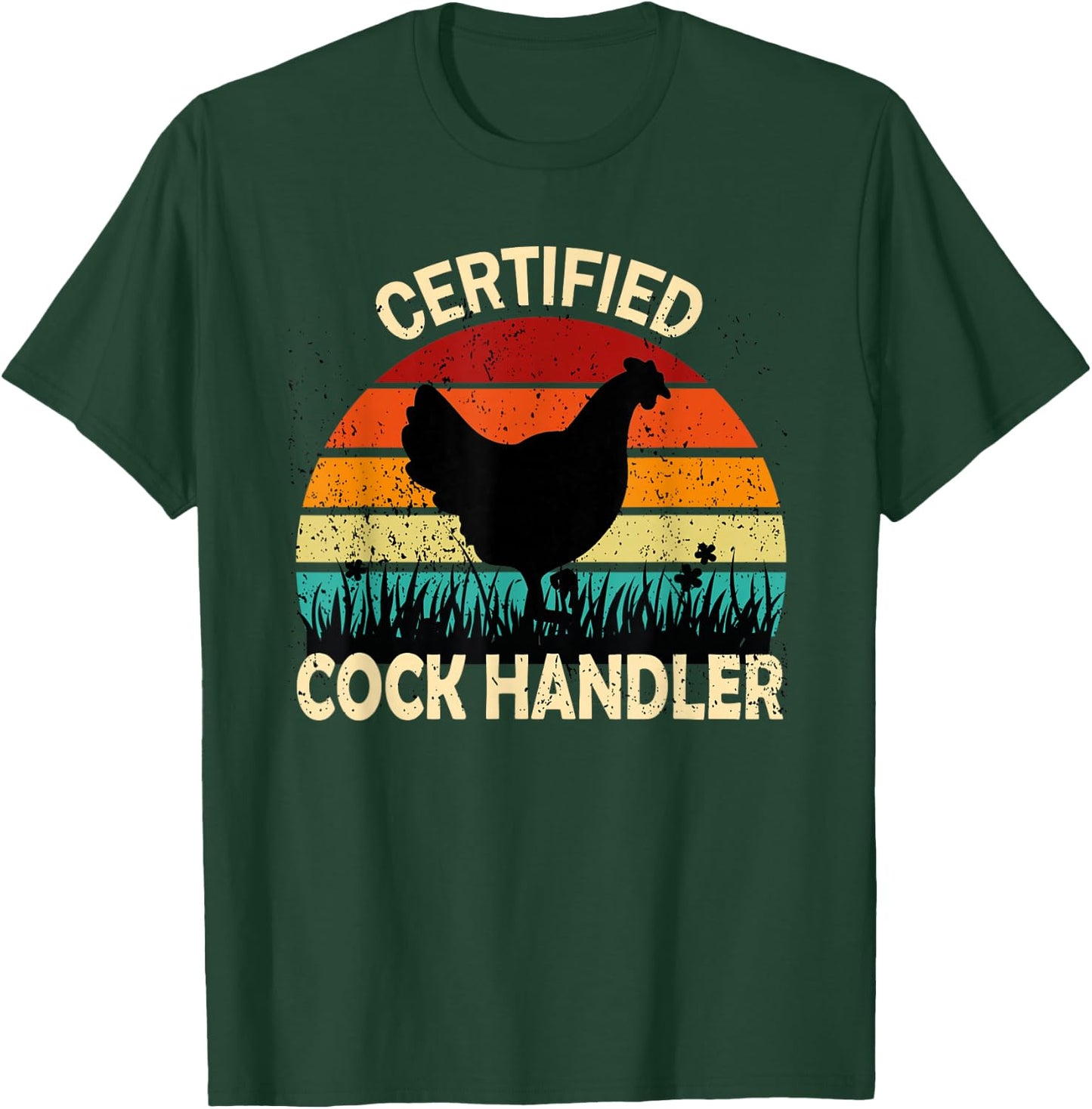 Funny Certified Cock Handler Funny Oddly Specific Meme , Small, Black T-Shirt - T-Shirt | Forest