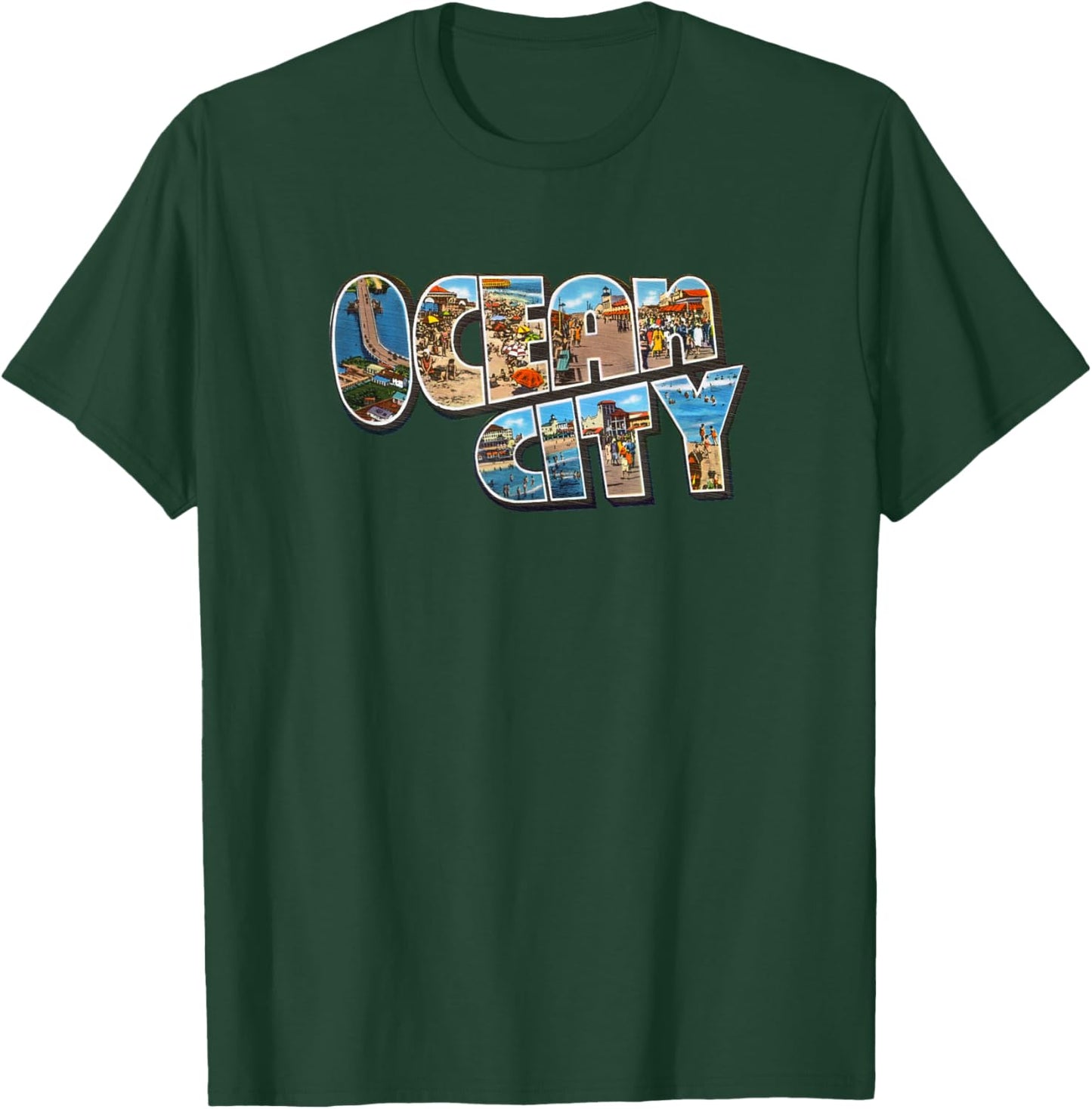 Ocean City NJ Shirt Ocean City T Shirt Men & Women Retro T-Shirt - T-Shirt | Forest