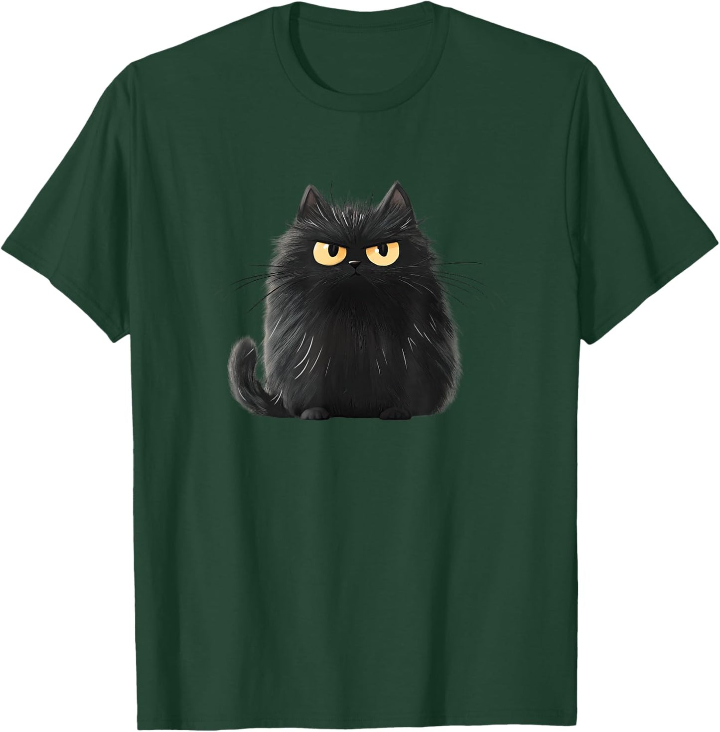 Cute, Fat, Black Cat T-Shirt - T-Shirt | Forest